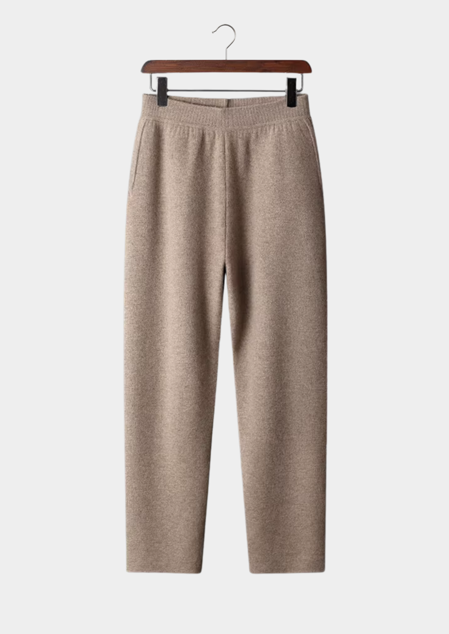 Men’s Cashmere Wide-Leg Pants with Elastic Waist