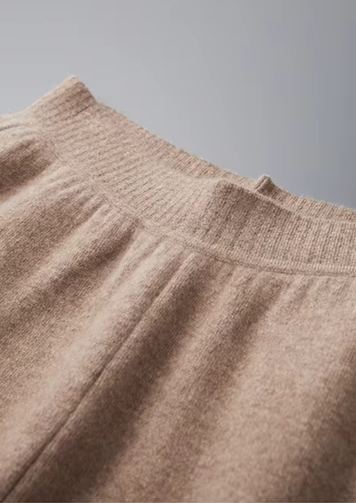 Men’s Cashmere Wide-Leg Pants with Elastic Waist