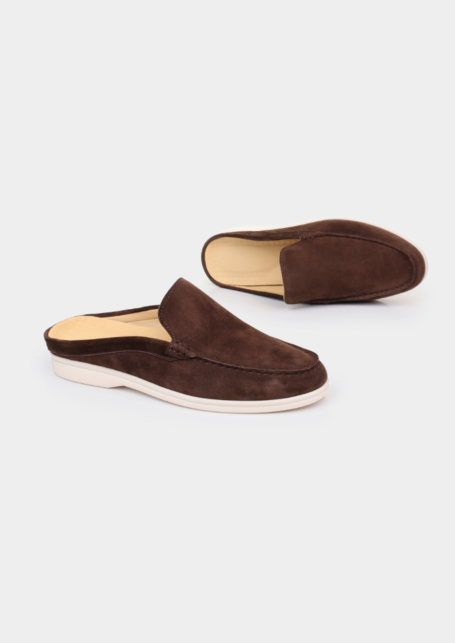 Men’s Backless Loafers with Contrast Sole
