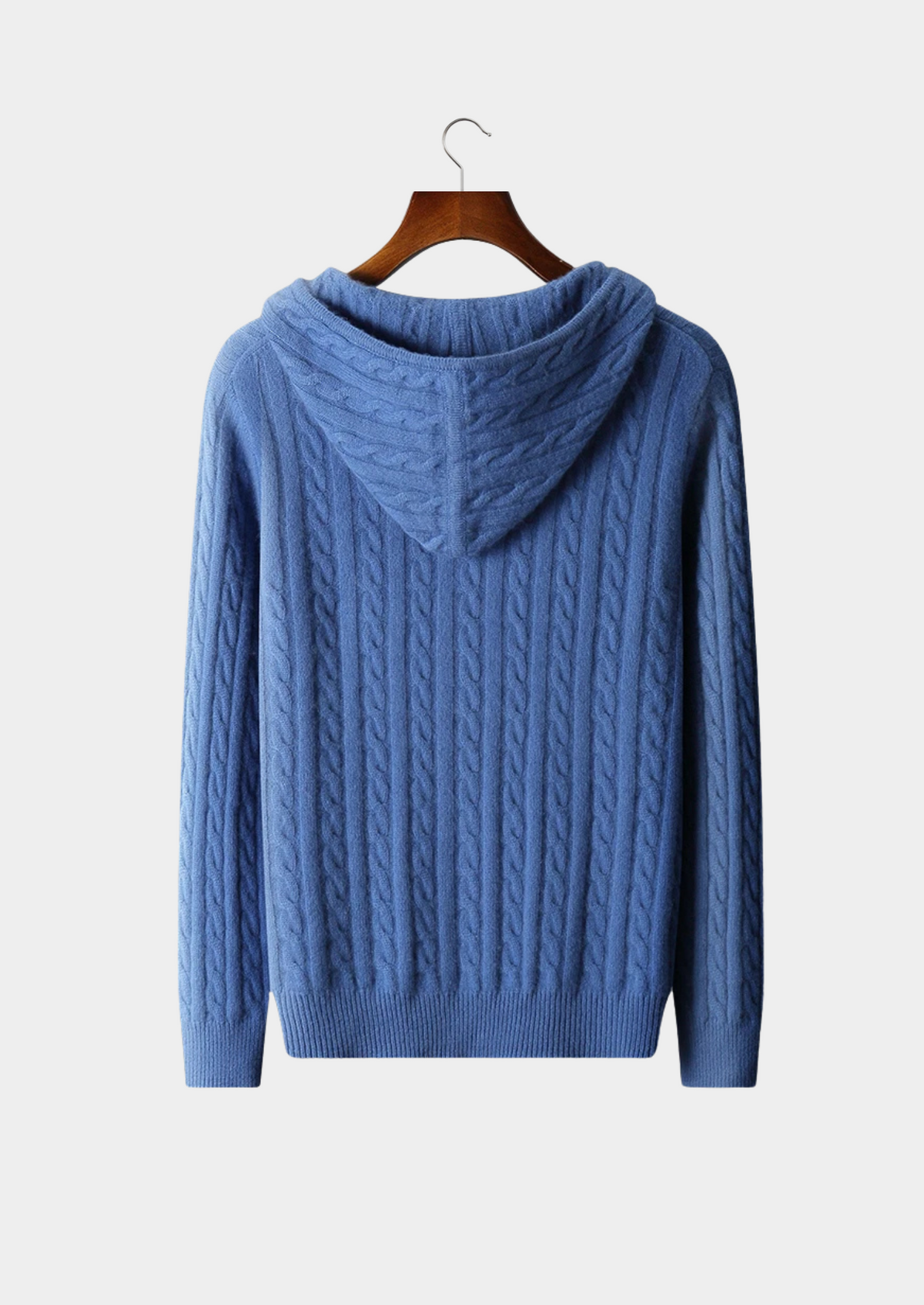 Men’s Cashmere Cable Knit Full-Zip Hoodie