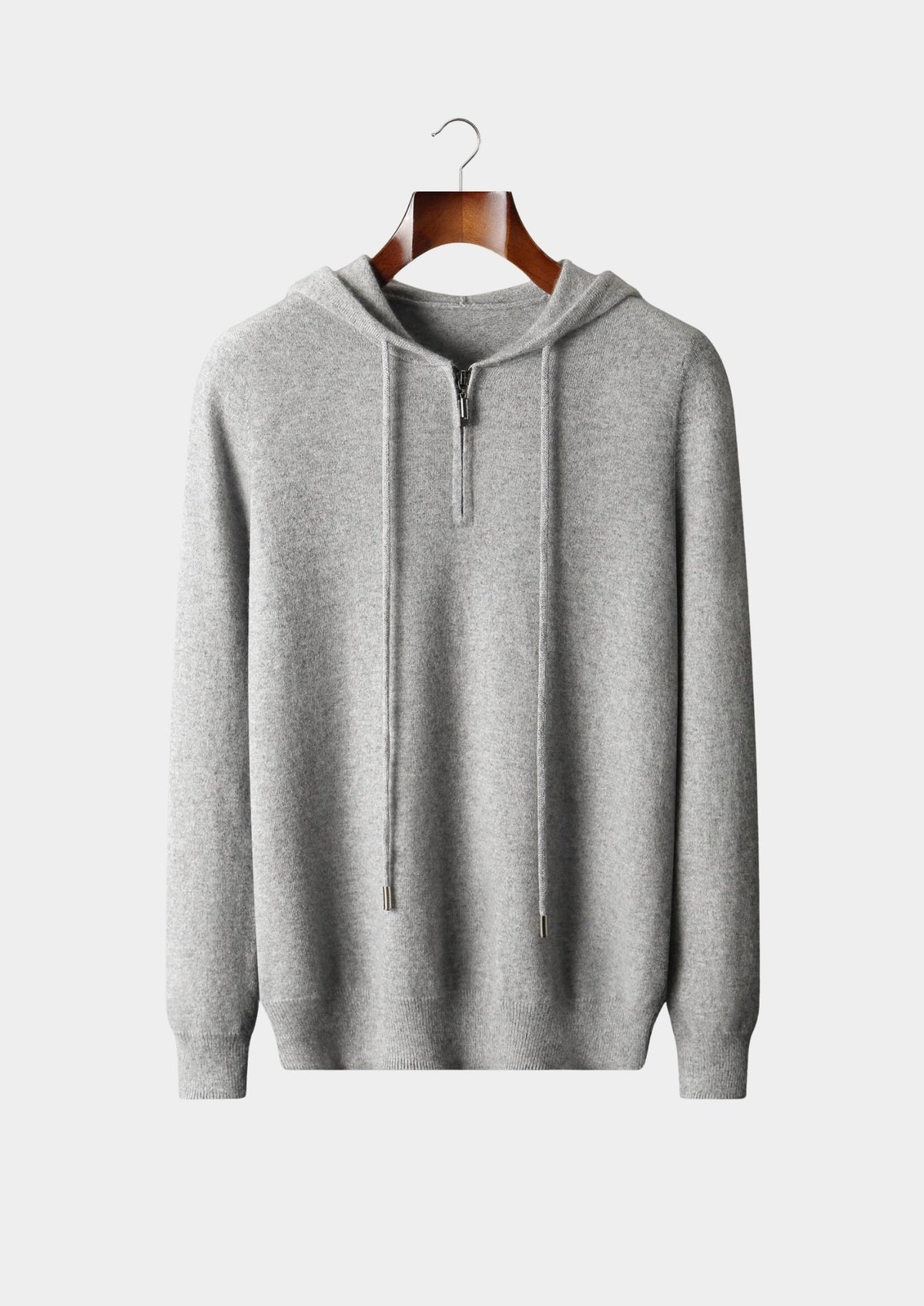 Men's Cashmere Half-Zip Hooded Pullover Sweater