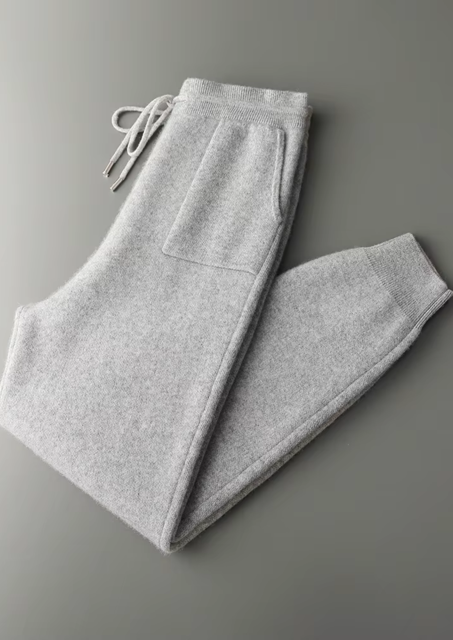 Men’s Cashmere Jogger Pants with Drawstring Waist