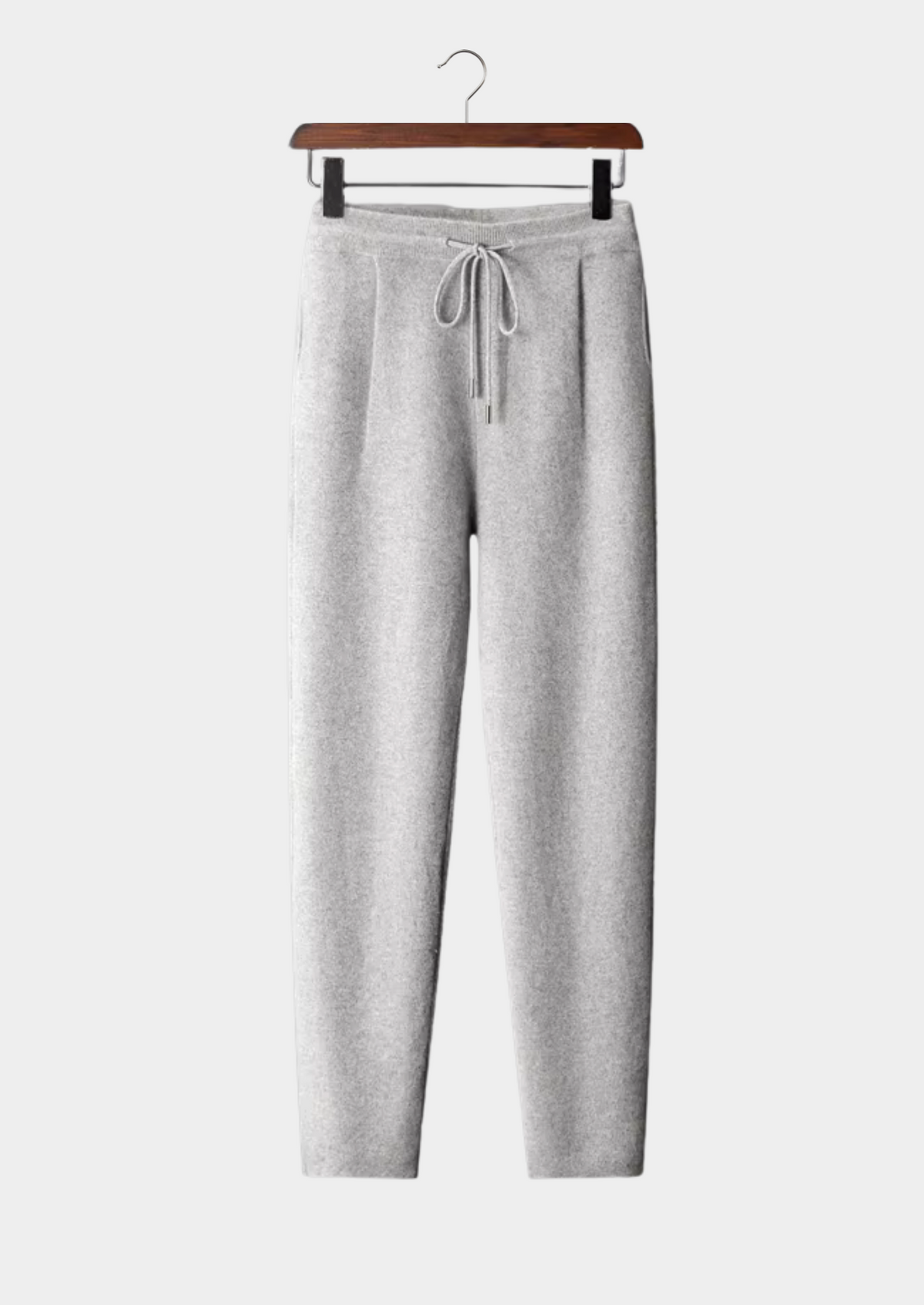 Men’s Cashmere Pleated Pants with Drawstring Waist