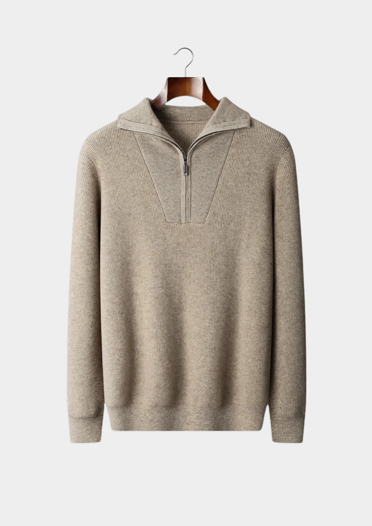 Men’s Cashmere Ribbed Half-Zip Sweater