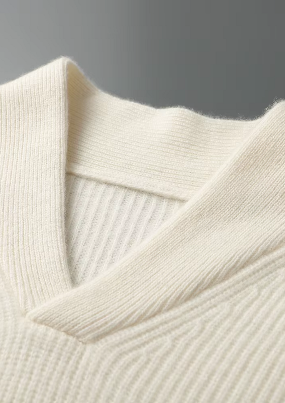 Men's Cashmere Ribbed V-Neck Pullover Sweater