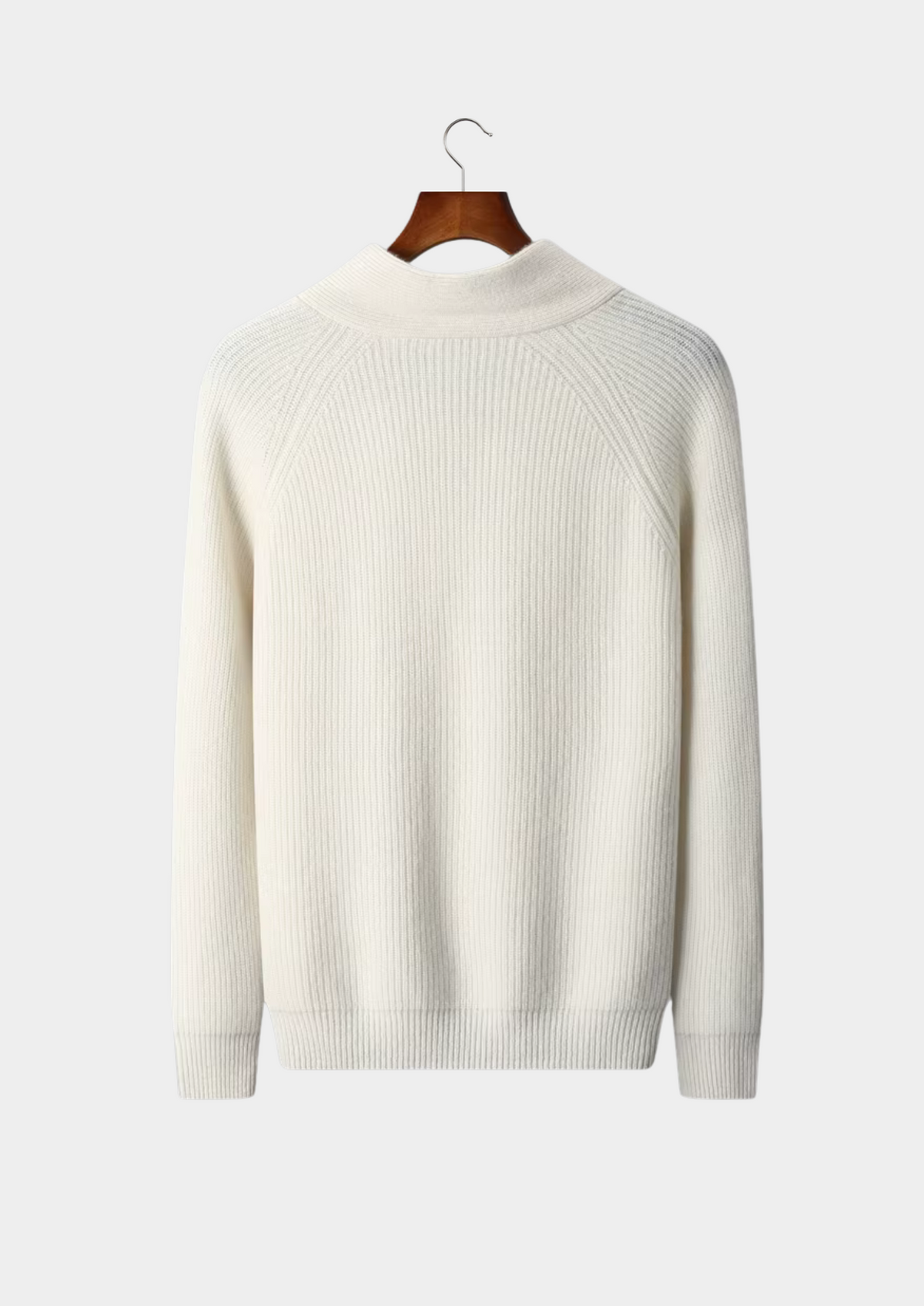 Men's Cashmere Ribbed V-Neck Pullover Sweater