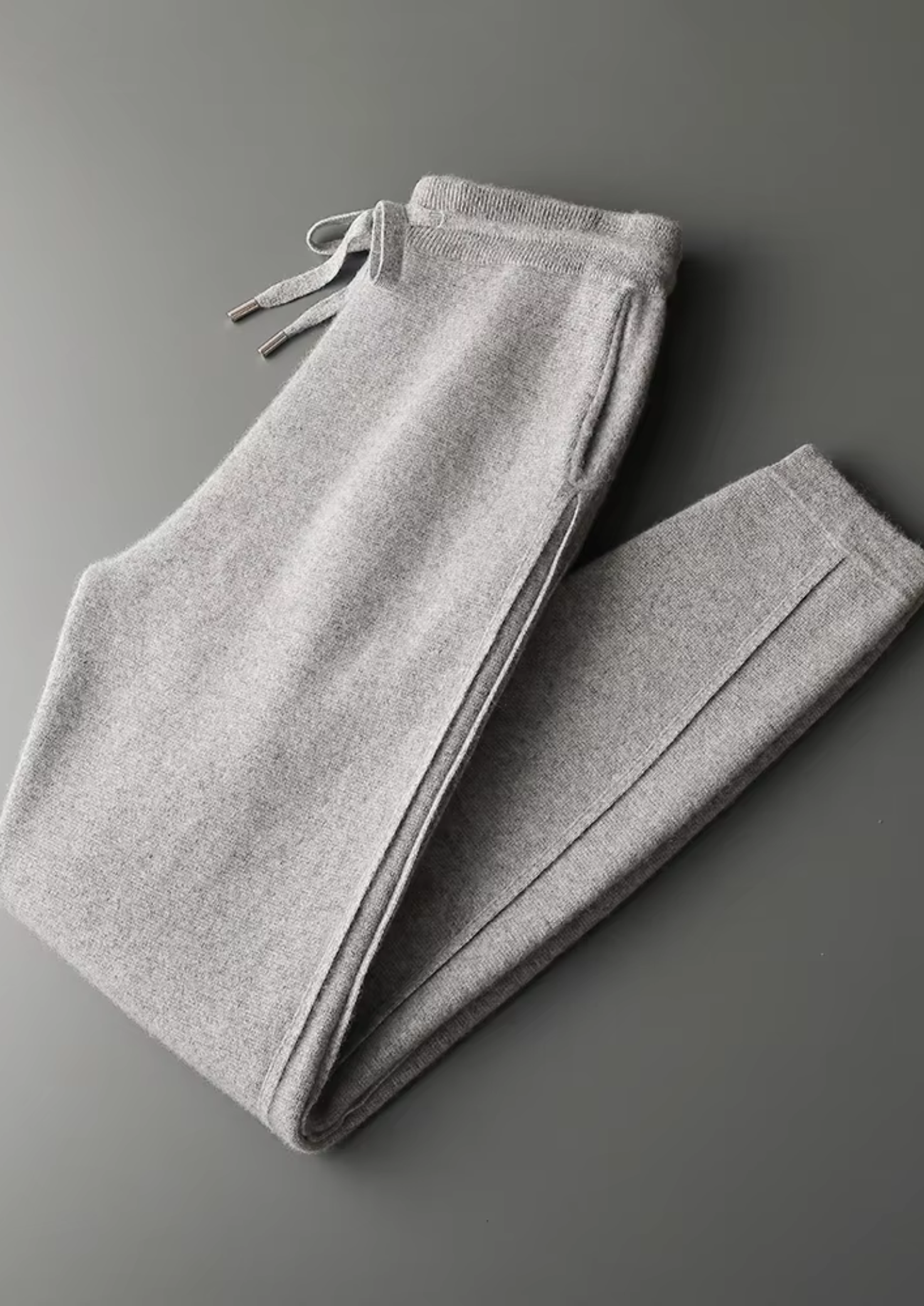Men’s Cashmere Slim-Fit Pants with Drawstring Waist