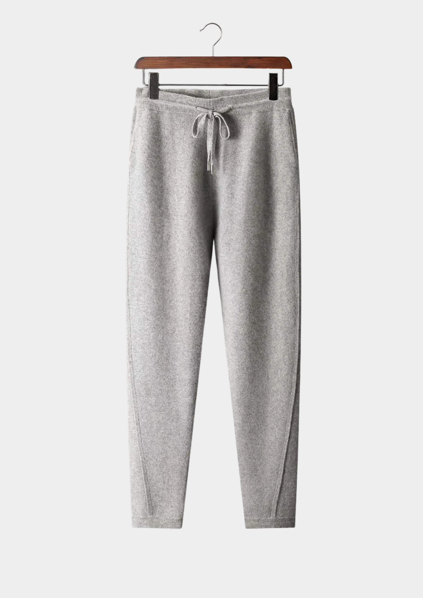 Men’s Cashmere Slim-Fit Pants with Drawstring Waist