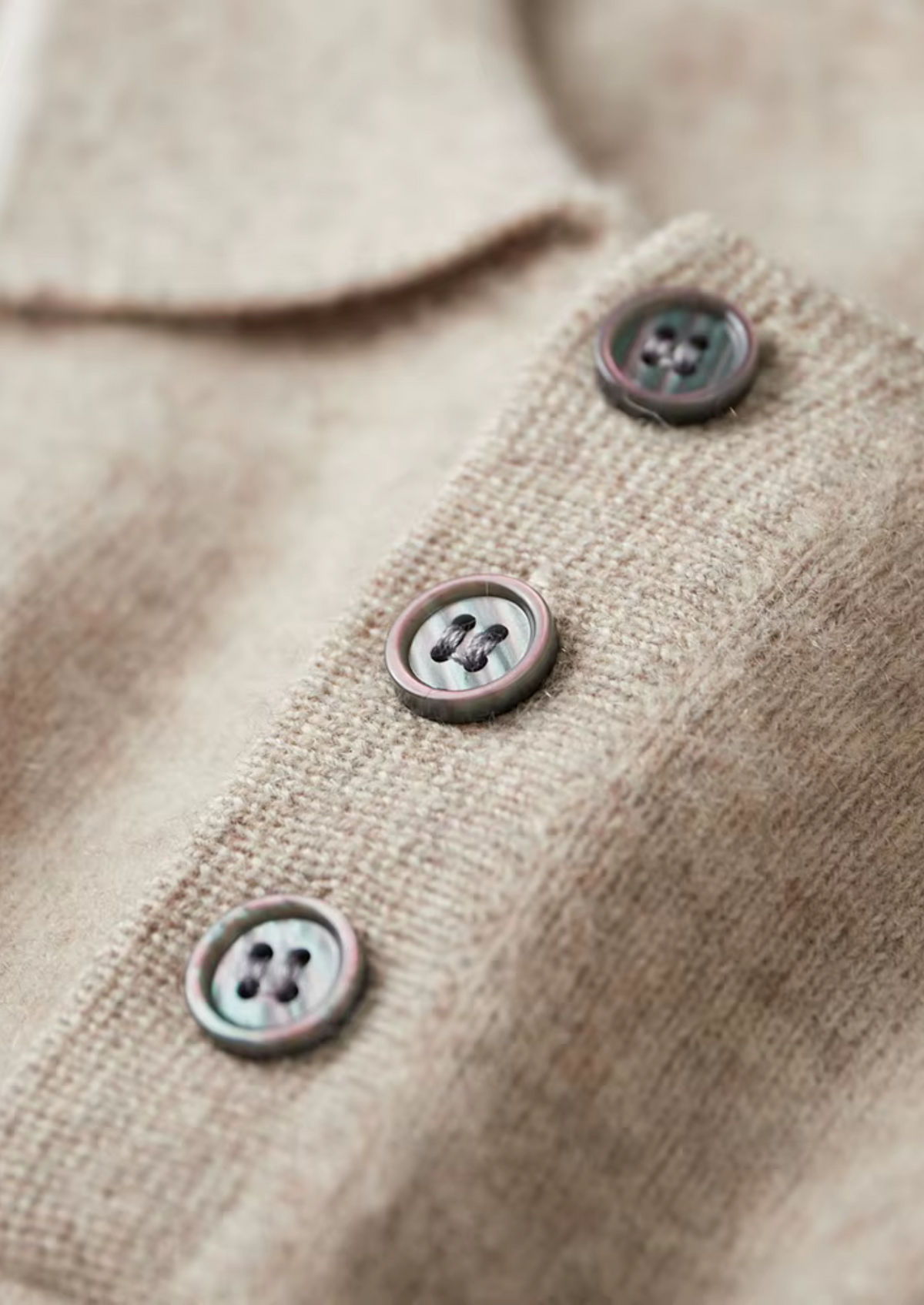Men's Cashmere Two-Tone Polo Sweater with Button Placket