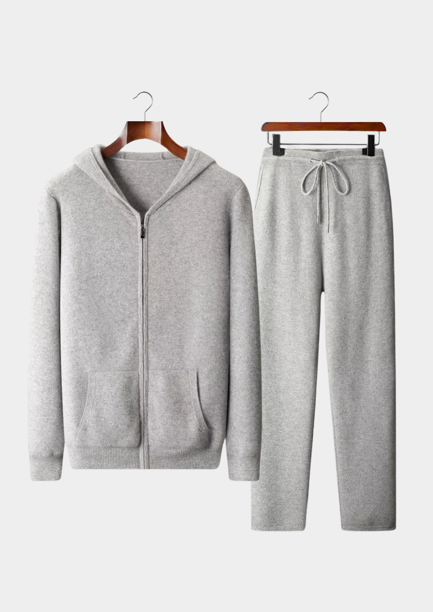 Men’s Full-Zip Hoodie Set with Drawstring Pants