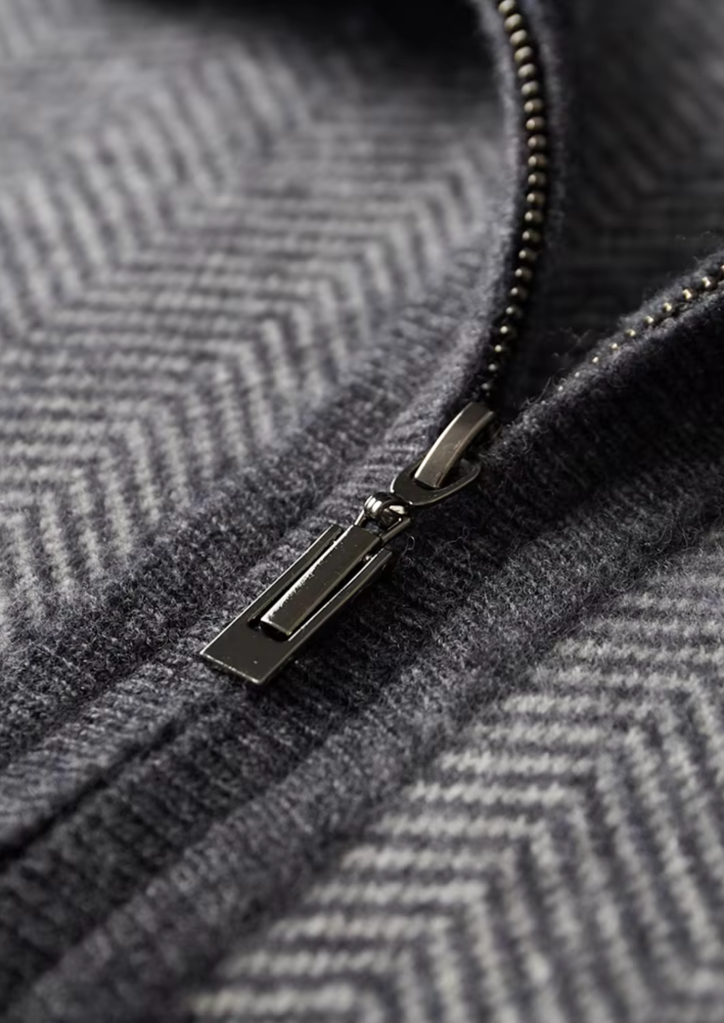 Men’s Herringbone Zip Cardigan Set with Drawstring Pants
