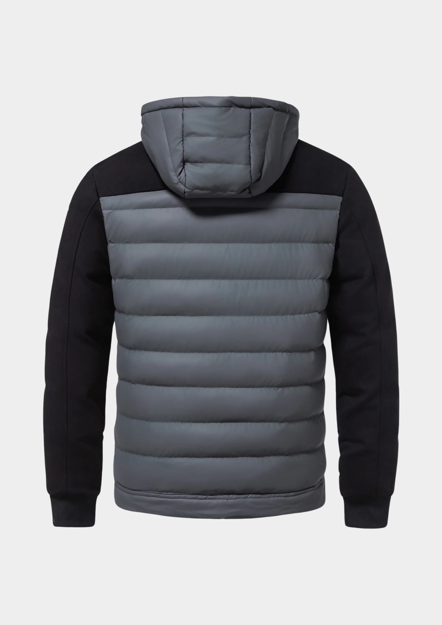 Men’s Hooded Puffer Jacket with Contrasting Sleeves