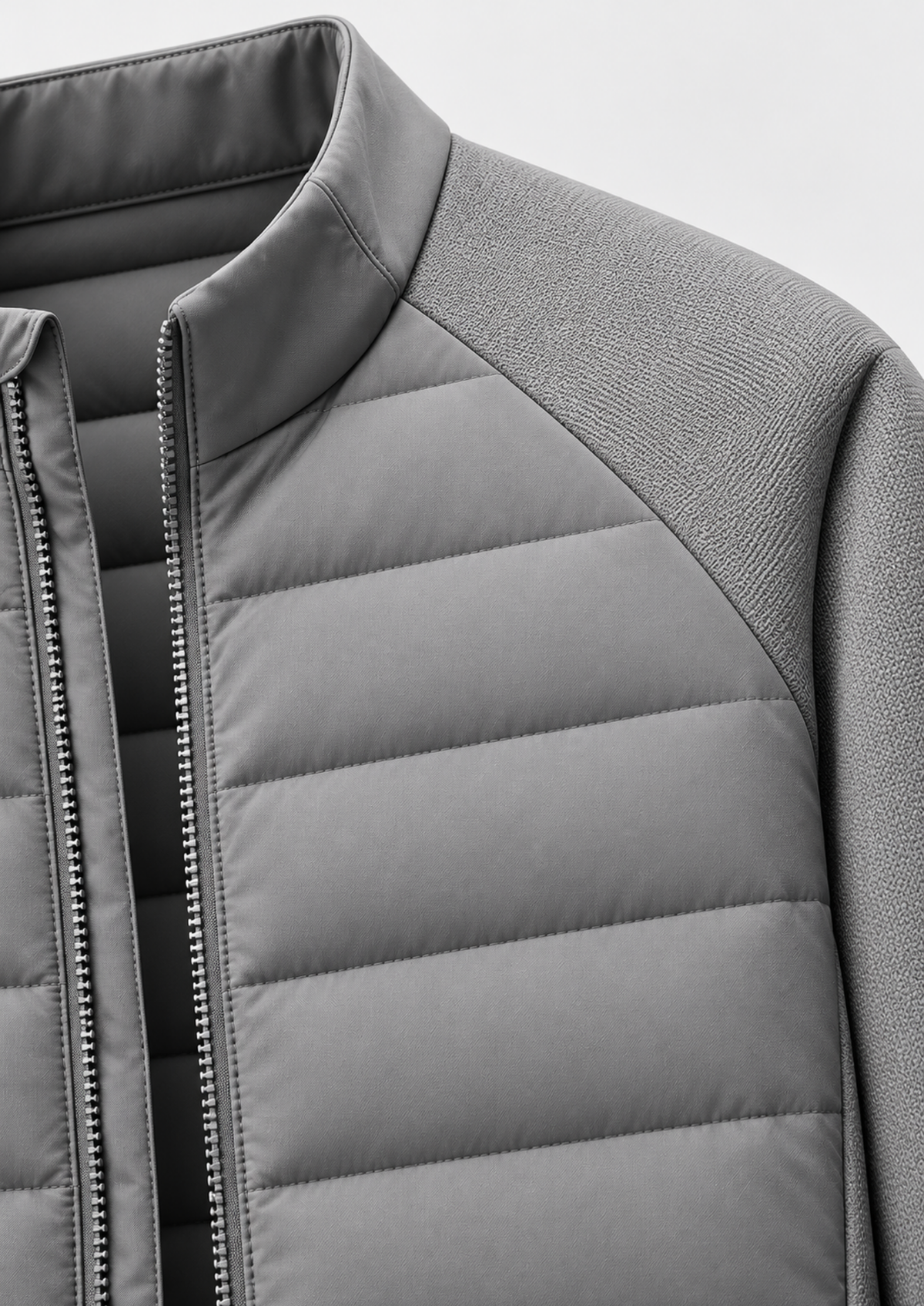 Men's Hooded Stand-Collar Long-Sleeve Down Jacket
