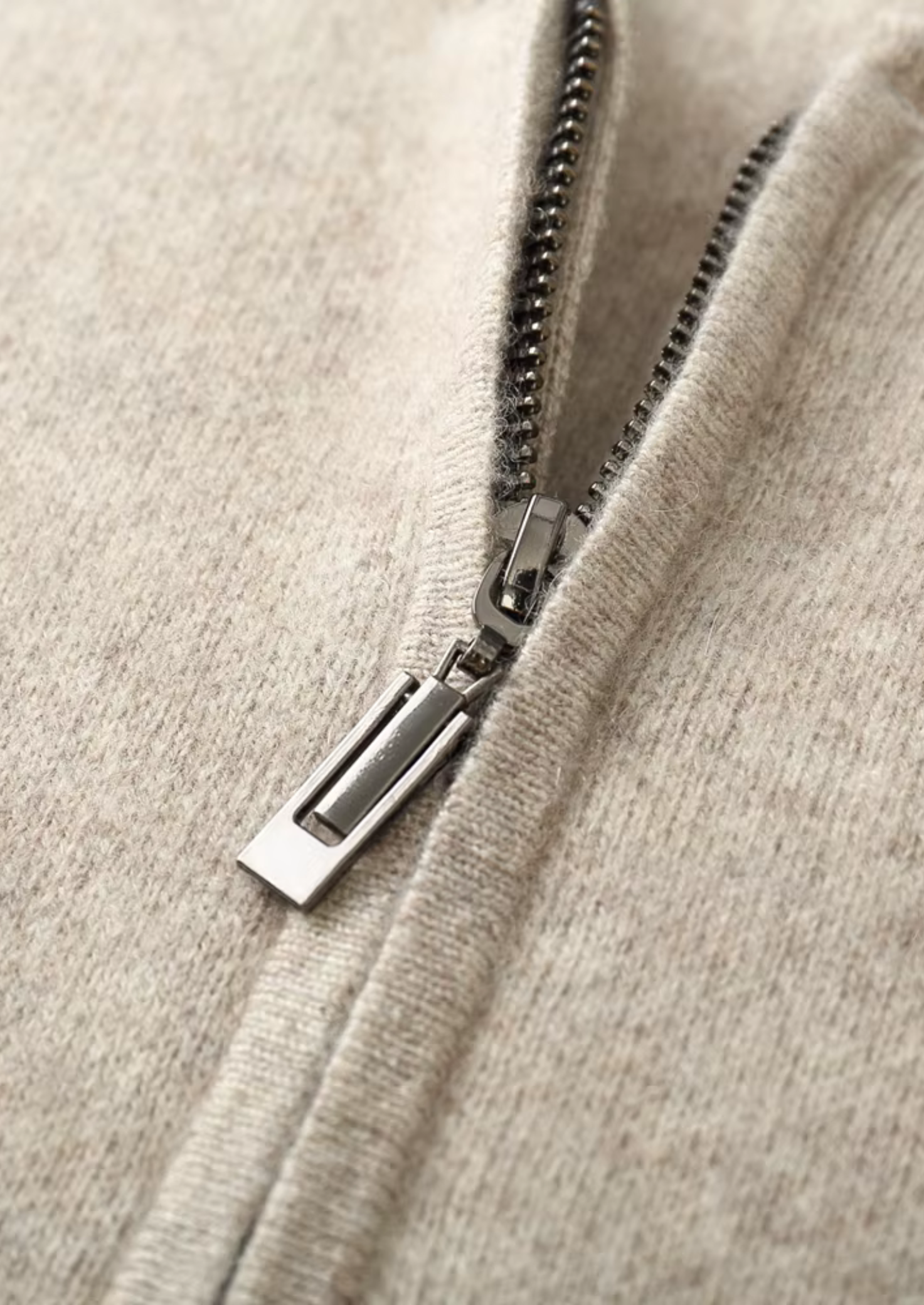 Men’s Knit Zip-Up Cardigan with V-Neck