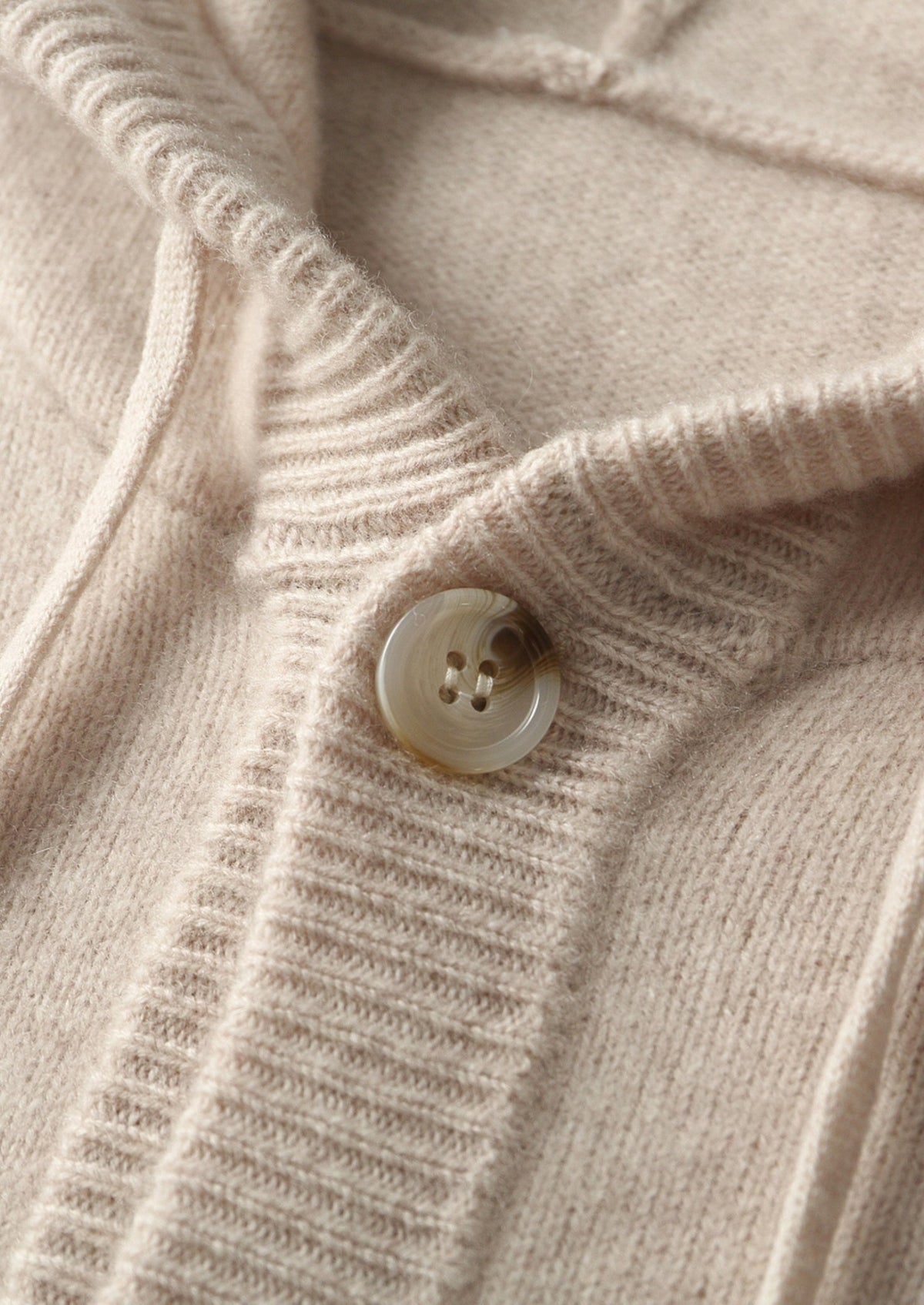 Men's Merino Wool Button-Front Hoodie with Ribbed Hem