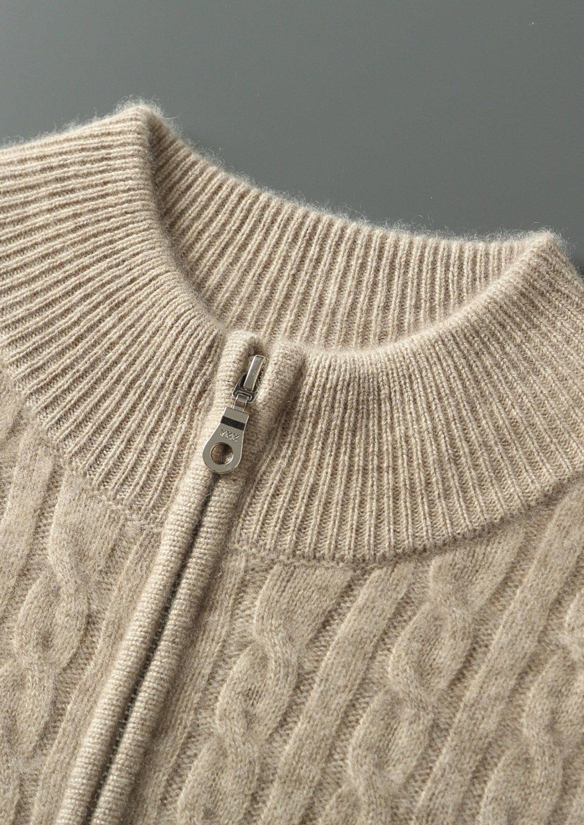 Men's Merino Wool Cable Knit Full-Zip Cardigan