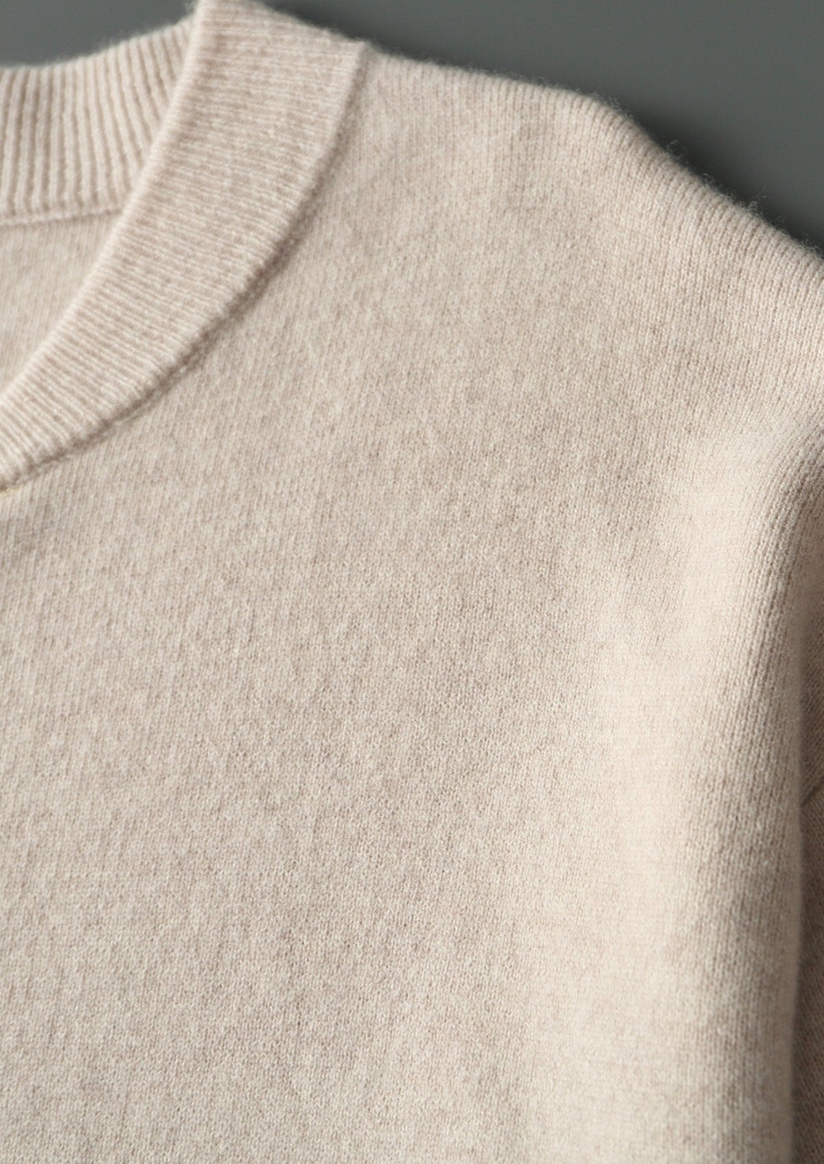 Men's Merino Wool Collarless Zip Cardigan with Patch Pockets