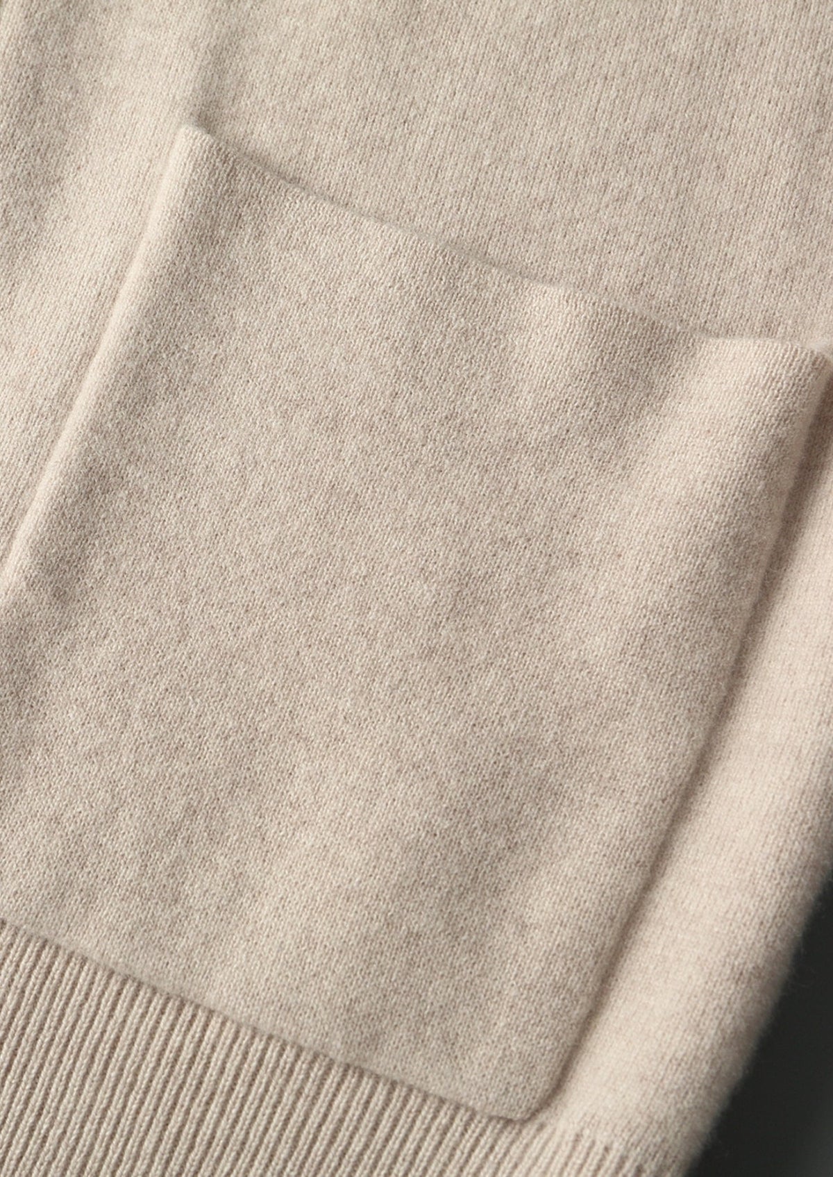 Men's Merino Wool Collarless Zip Cardigan with Patch Pockets