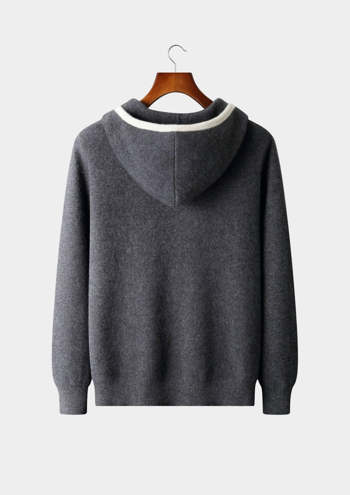 Men's Merino Wool Color-Block Zip-Up Hoodie