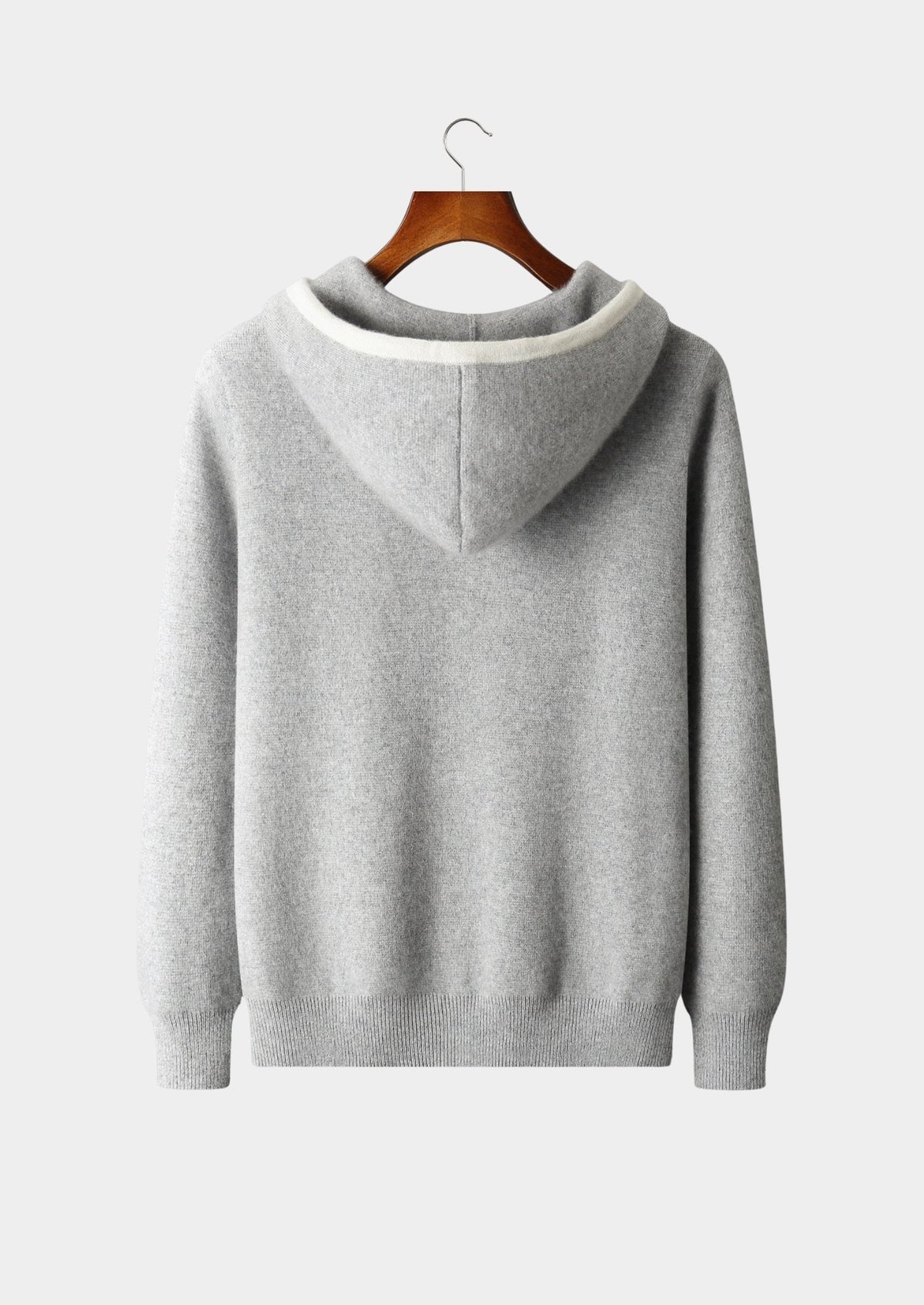 Men's Merino Wool Color-Block Zip-Up Hoodie