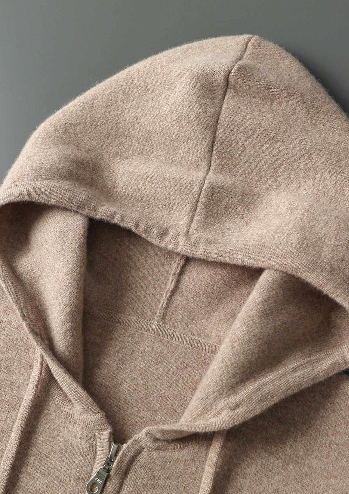 Men's Merino Wool Full-Zip Drawstring Hoodie with Side Pockets