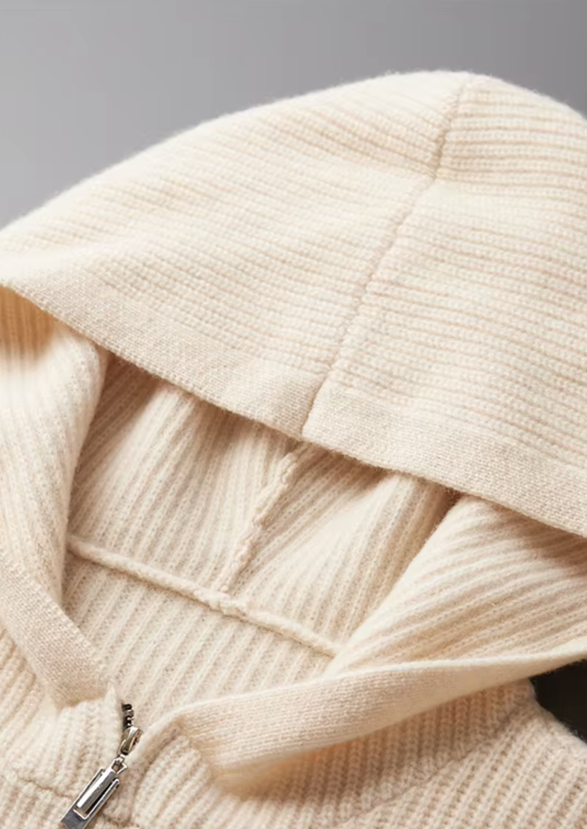 Men's Merino Wool Half-Zip Hooded Sweater with Drawstring