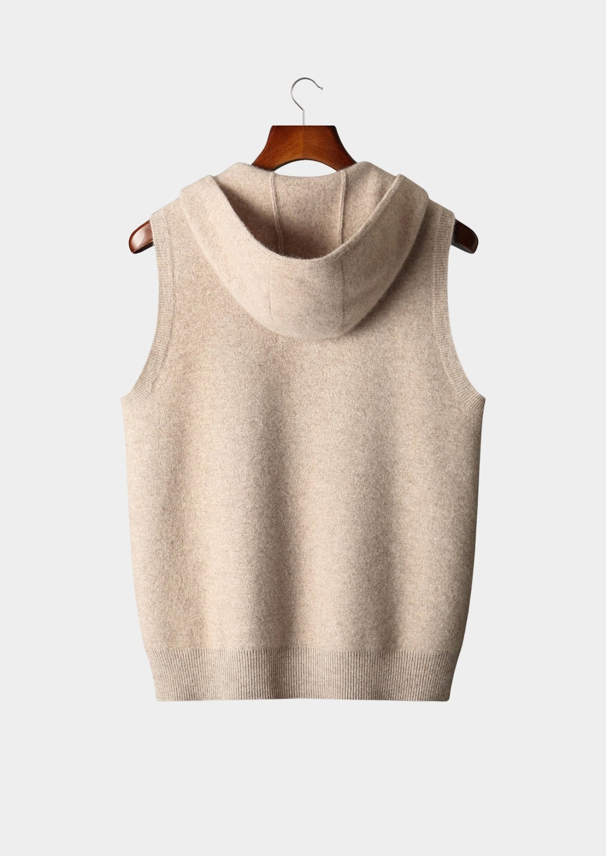 Men's Merino Wool Hooded Full-Zip Knit Vest