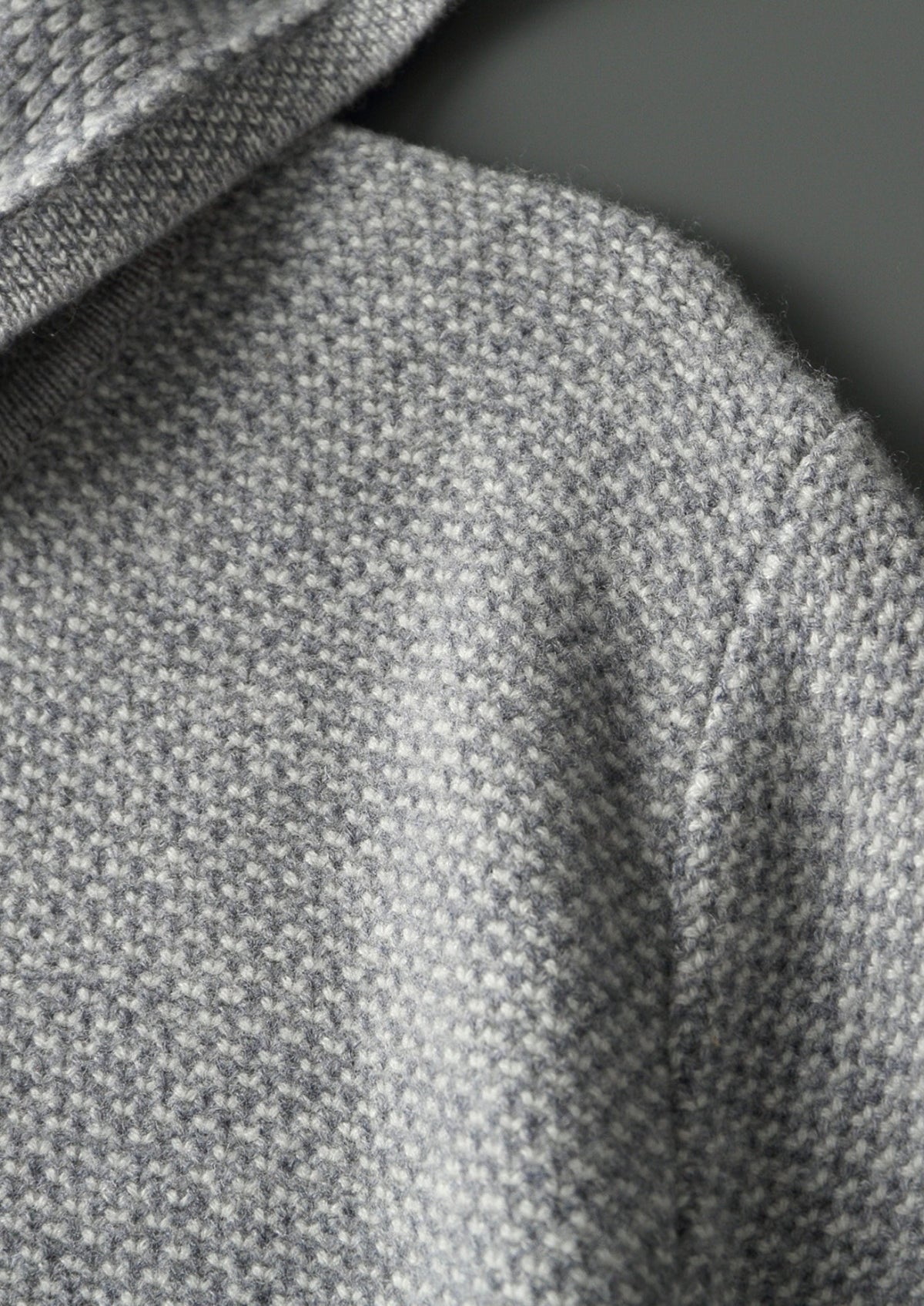 Men's Merino Wool Jacquard Dual-Zip Hoodie with Side Pockets