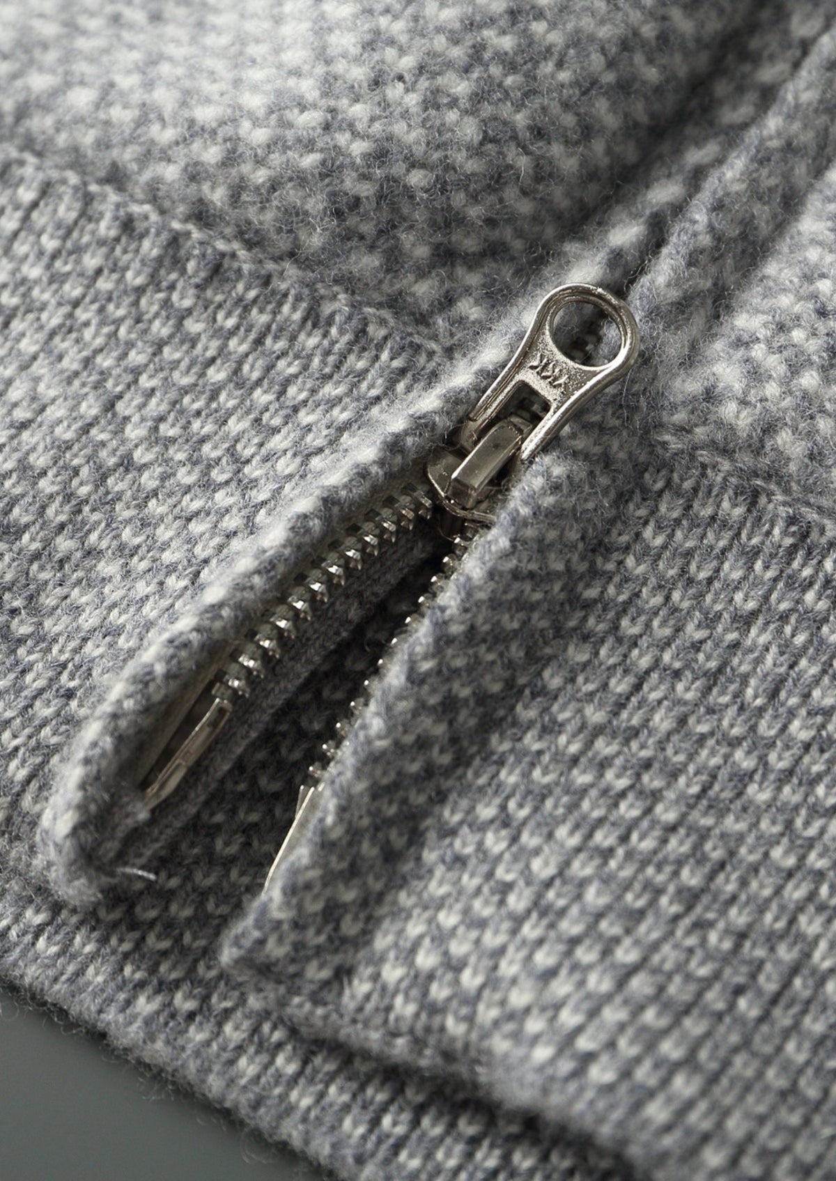 Men's Merino Wool Jacquard Dual-Zip Hoodie with Side Pockets