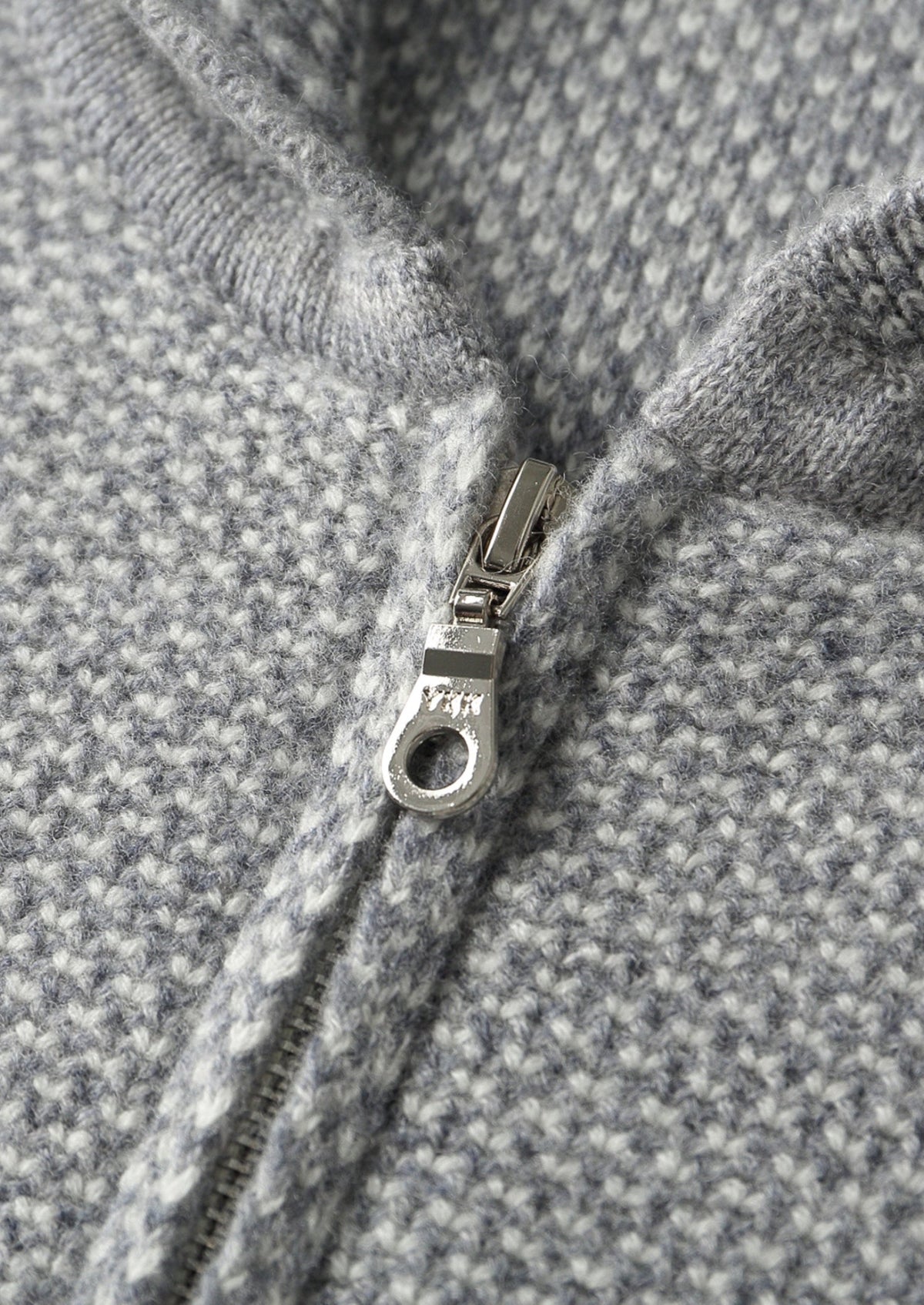 Men's Merino Wool Jacquard Dual-Zip Hoodie with Side Pockets