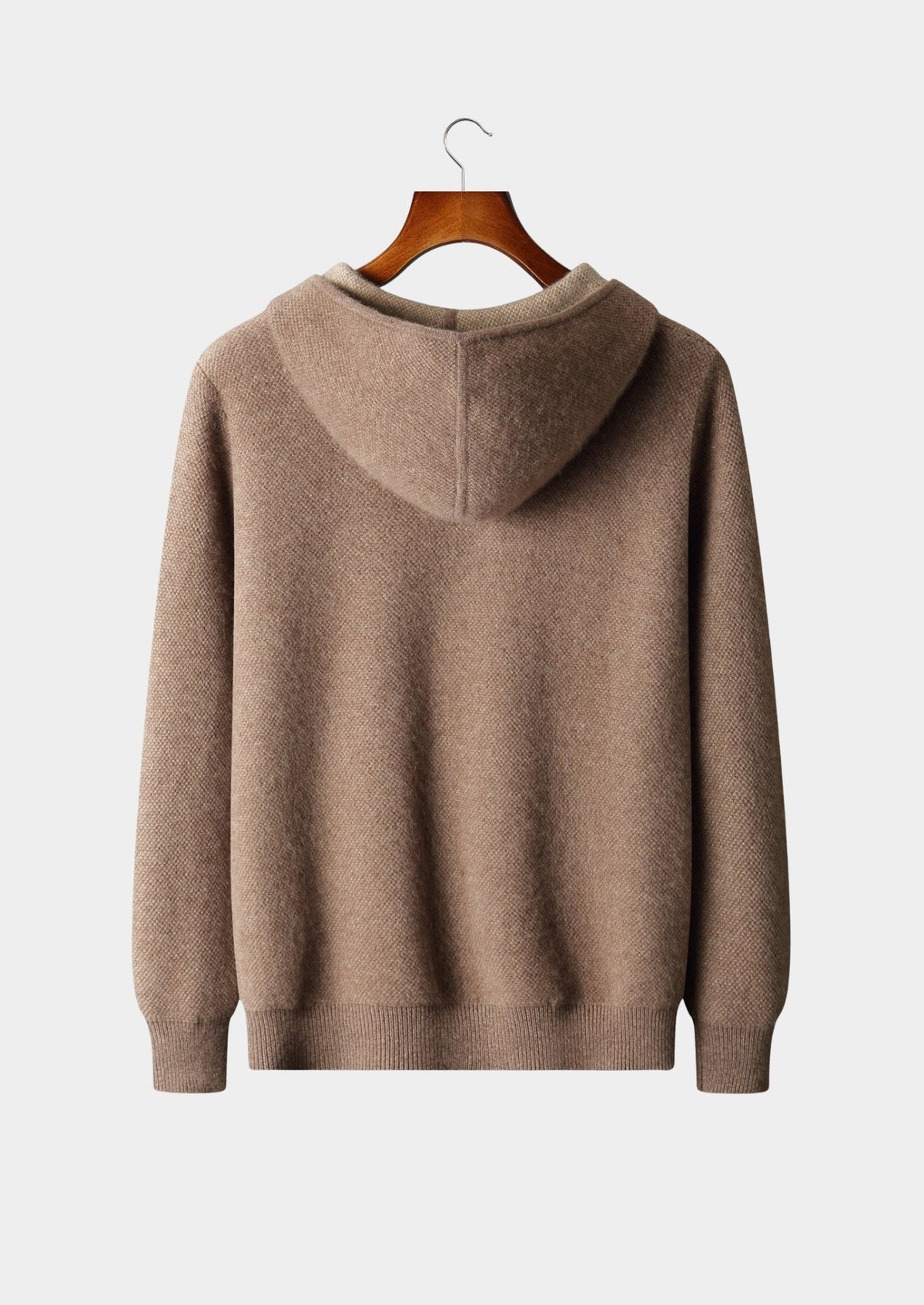 Men's Merino Wool Jacquard Full-Zip Hoodie