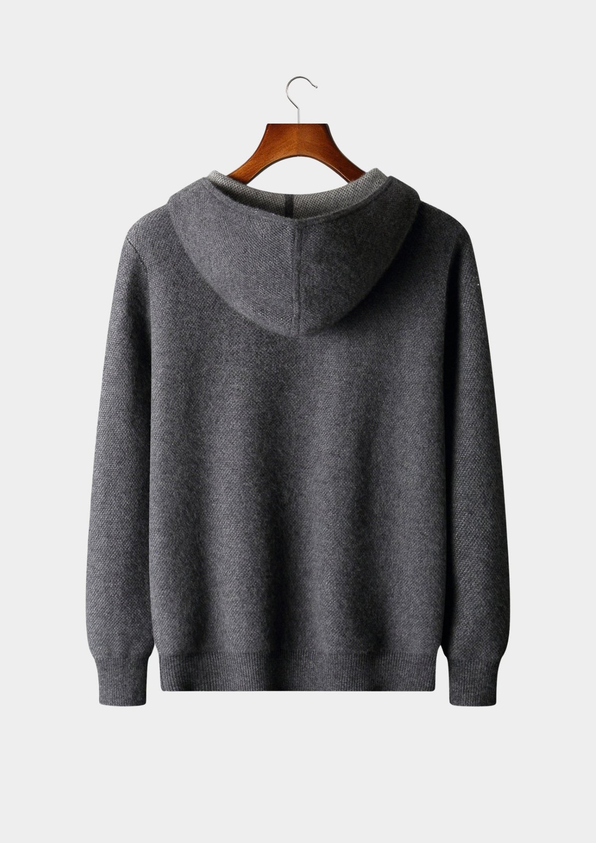 Men's Merino Wool Jacquard Full-Zip Hoodie