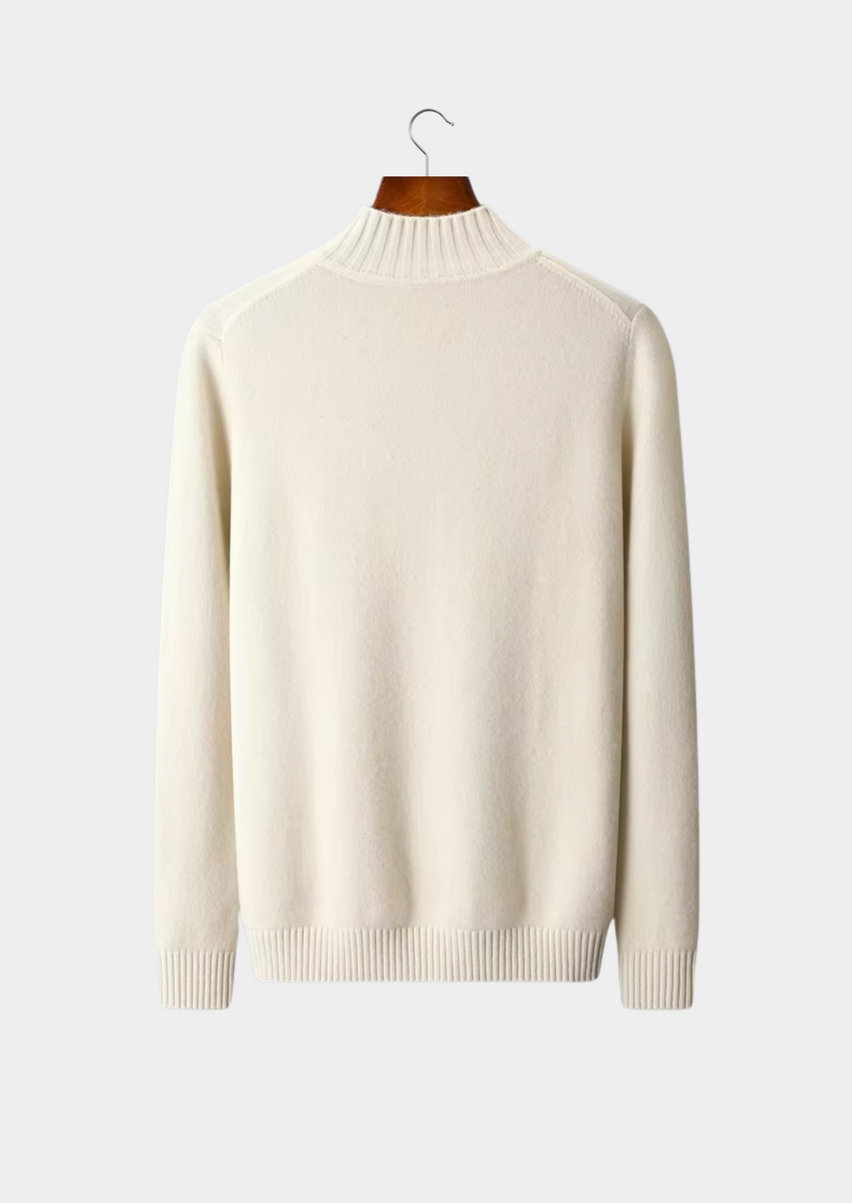 Men's Merino Wool Knit Sweater with Short Button Placket