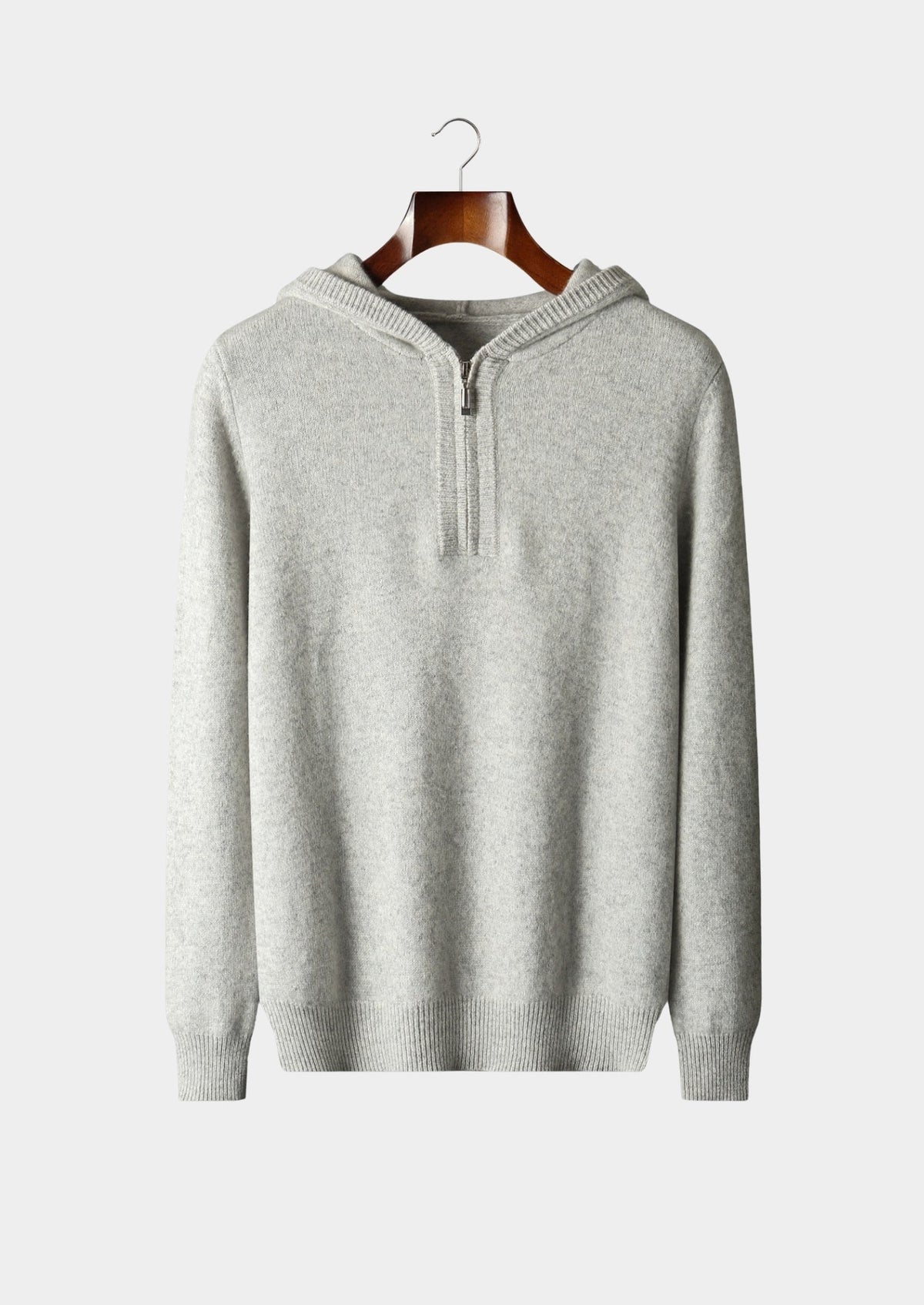 Men's Merino Wool Quarter-Zip Pullover Hoodie