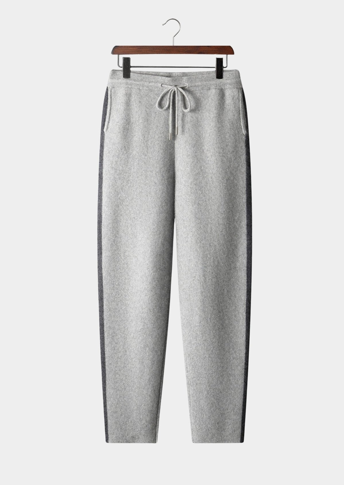 Men's Merino Wool Striped Knit Drawstring Trousers