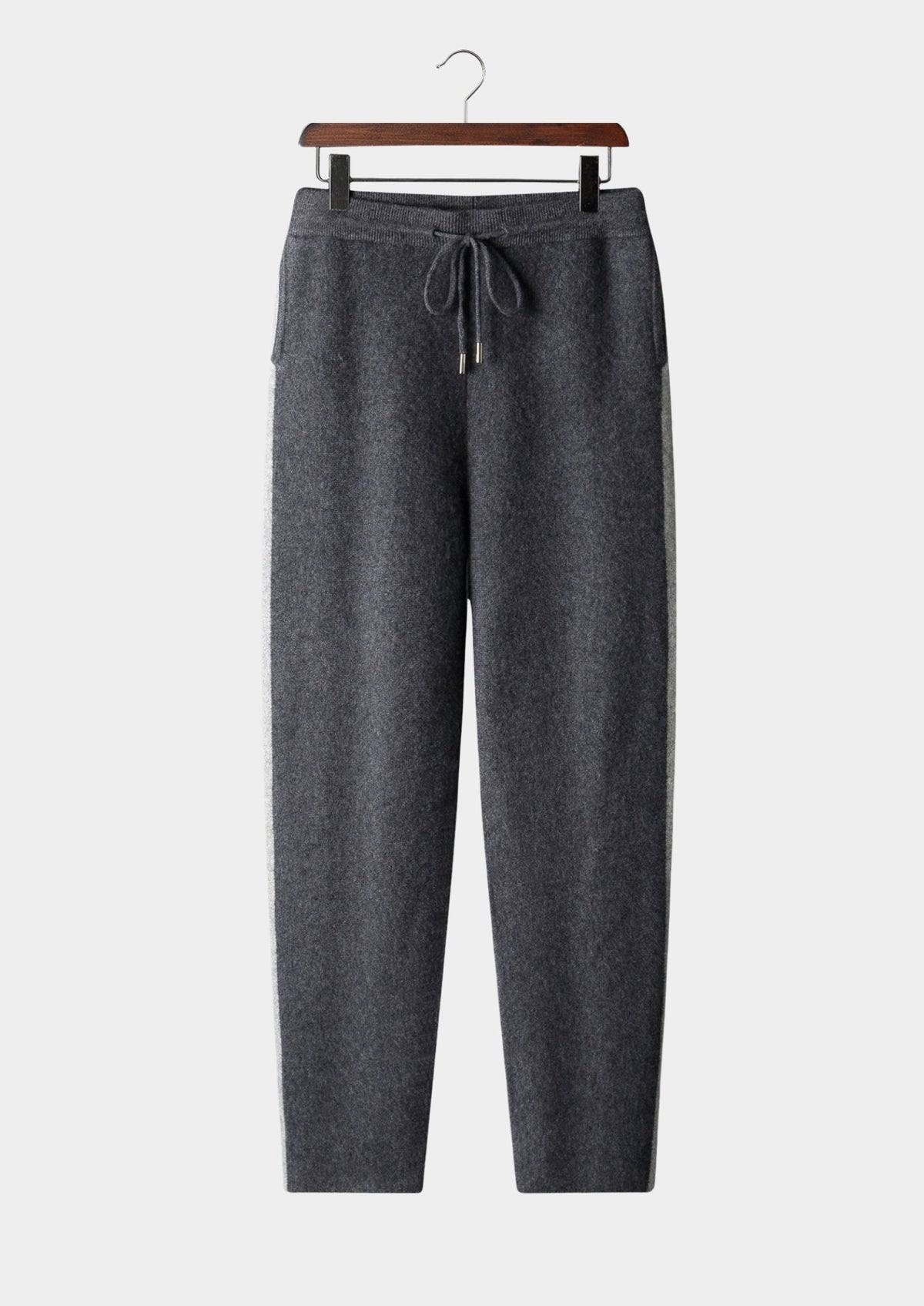 Men's Merino Wool Striped Knit Drawstring Trousers