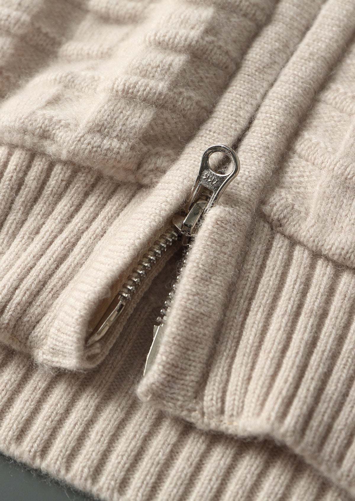 Men's Merino Wool Textured Full-Zip Hoodie Cardigan with Drawcord