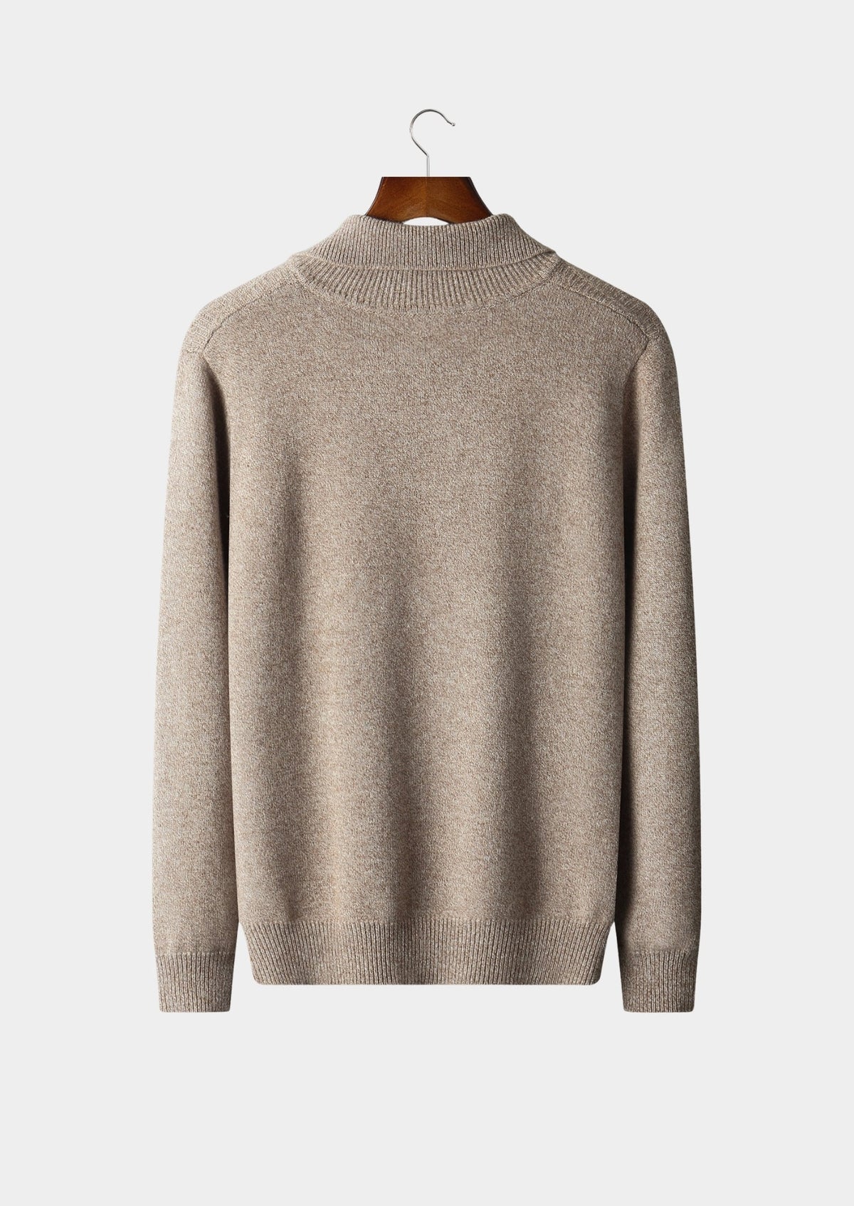 Men's Merino Wool Textured Funnel Neck Quarter-Zip Sweater