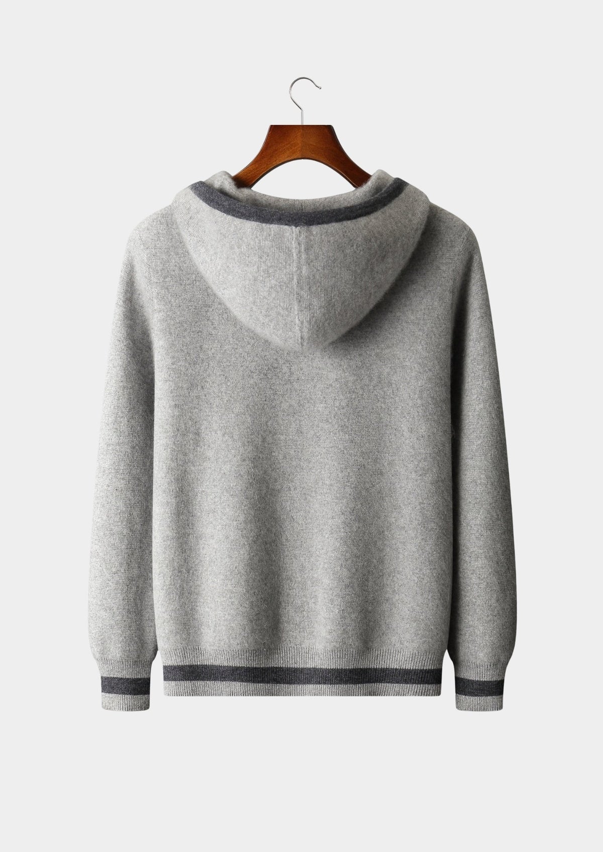 Men's Merino Wool Two-Tone Zip-Up Hoodie