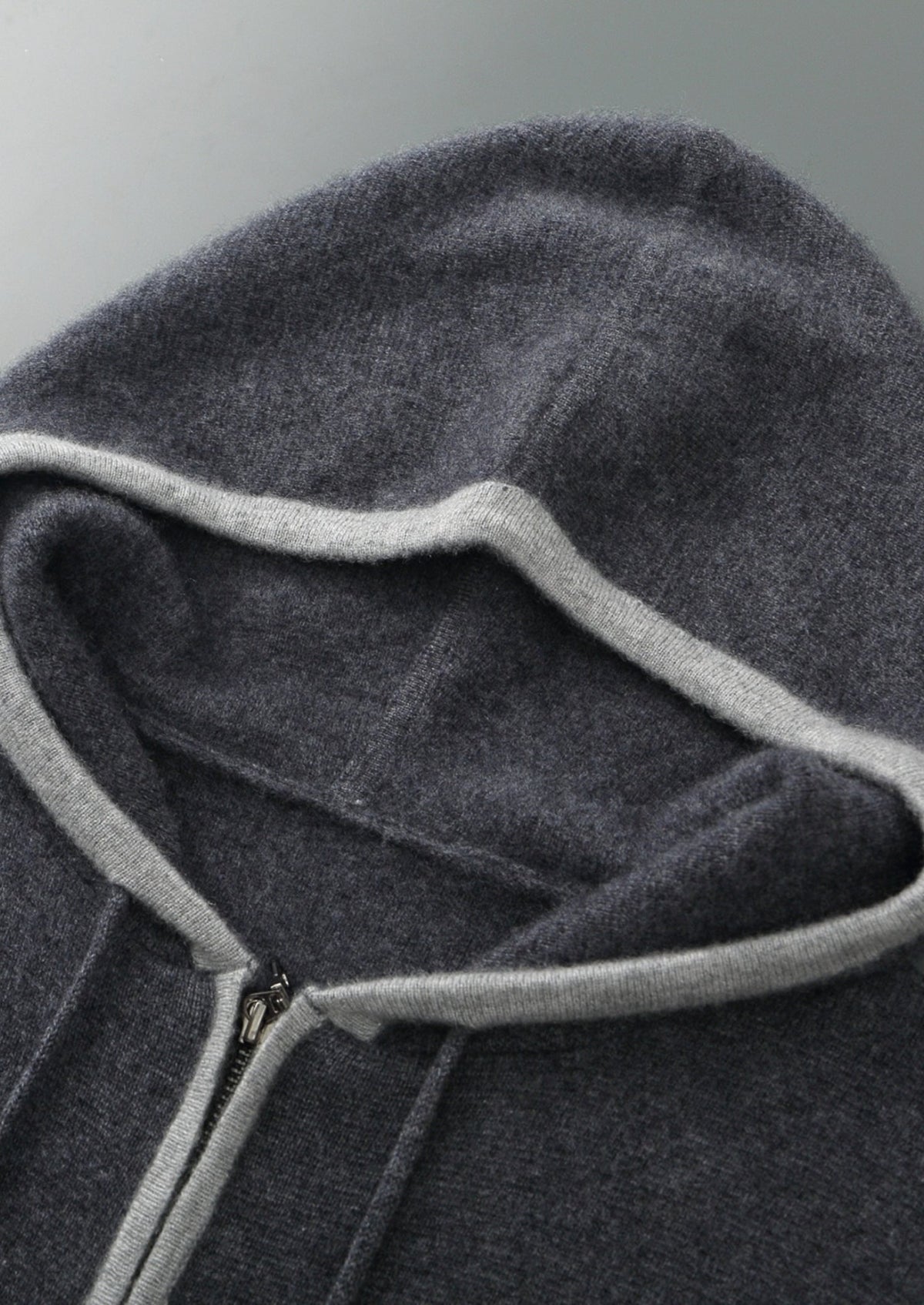 Men's Merino Wool Two-Tone Zip-Up Hoodie