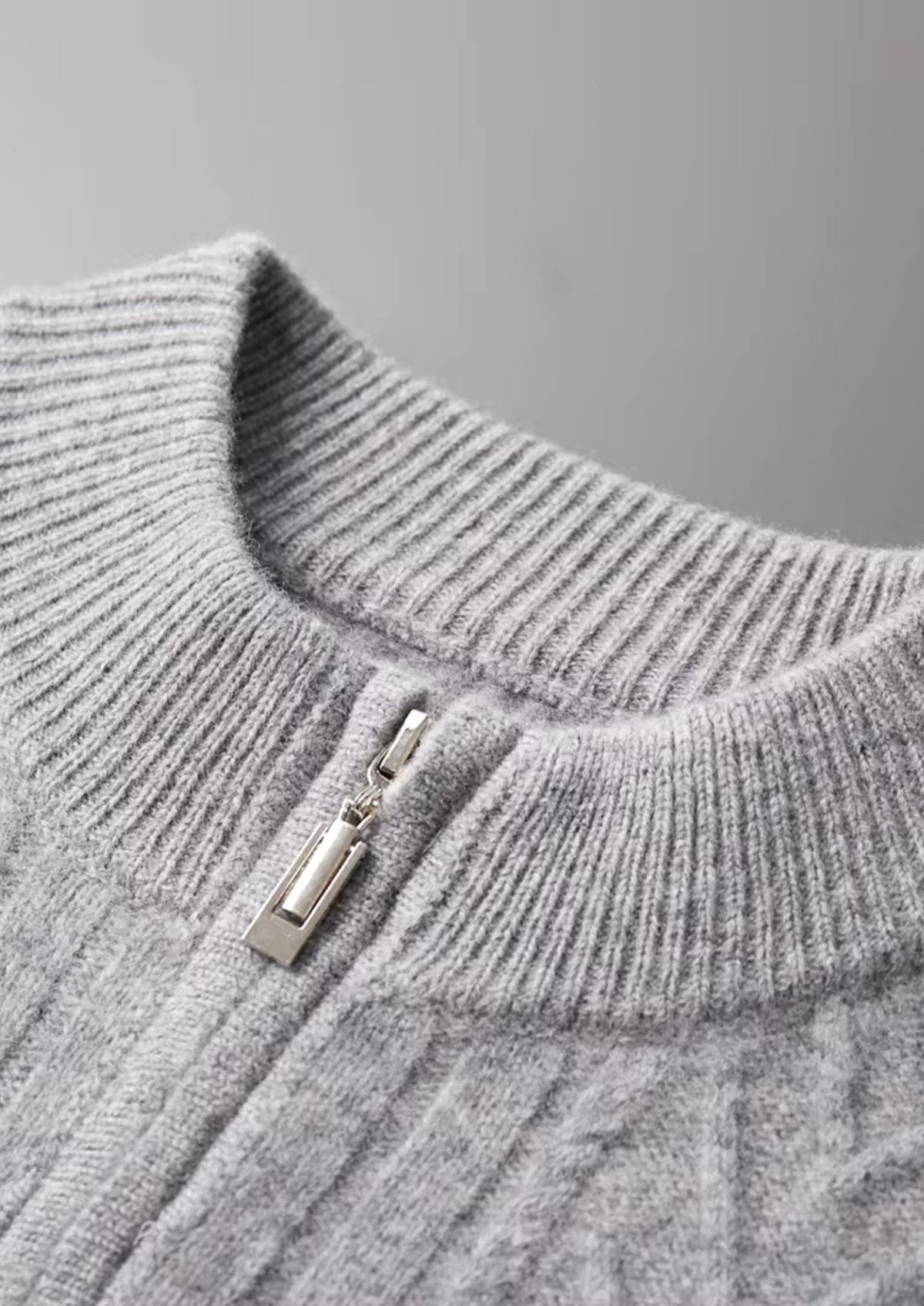 Men's Merino Wool Vertical-Pattern Zip Cardigan