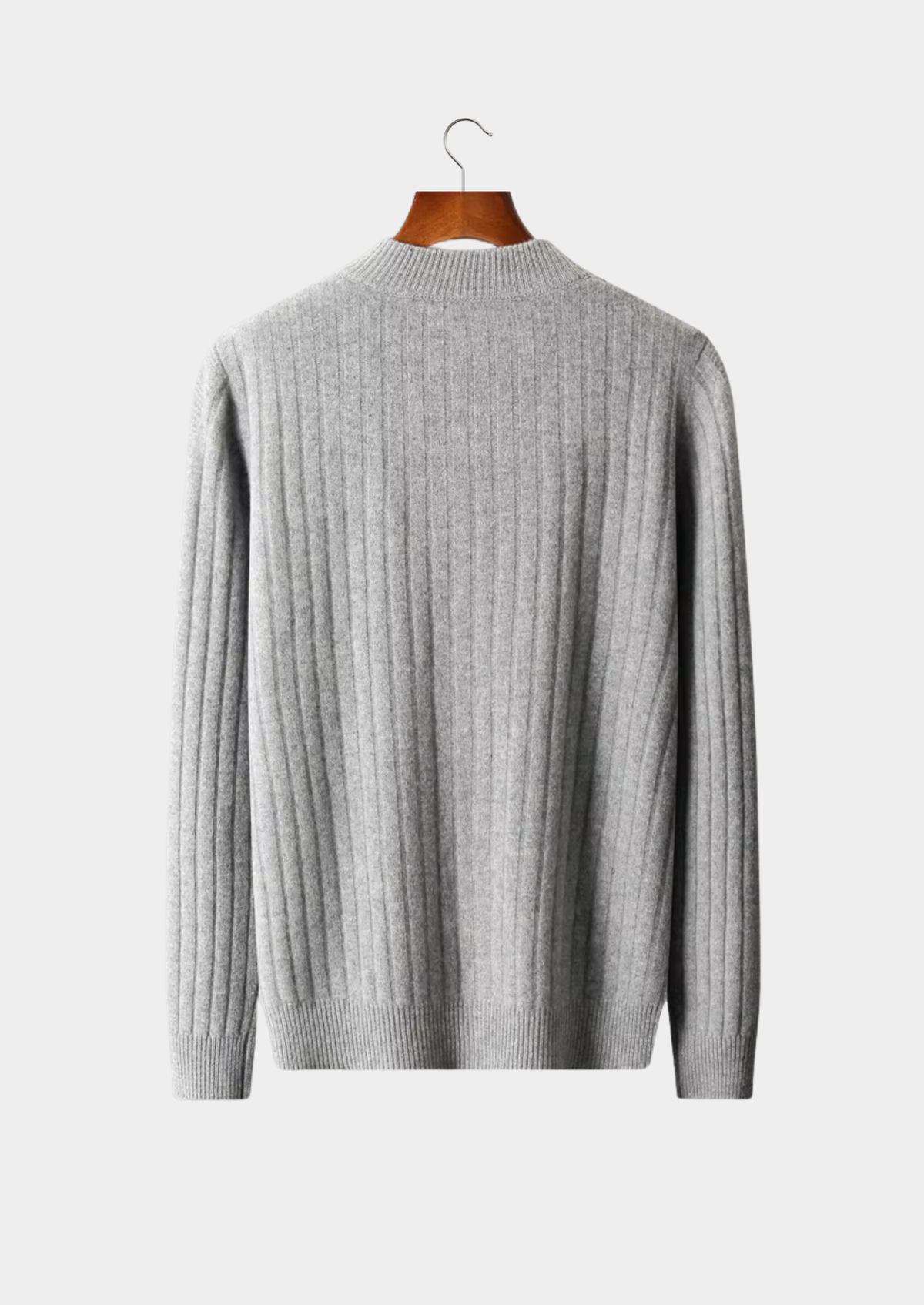 Men's Merino Wool Vertical-Pattern Zip Cardigan
