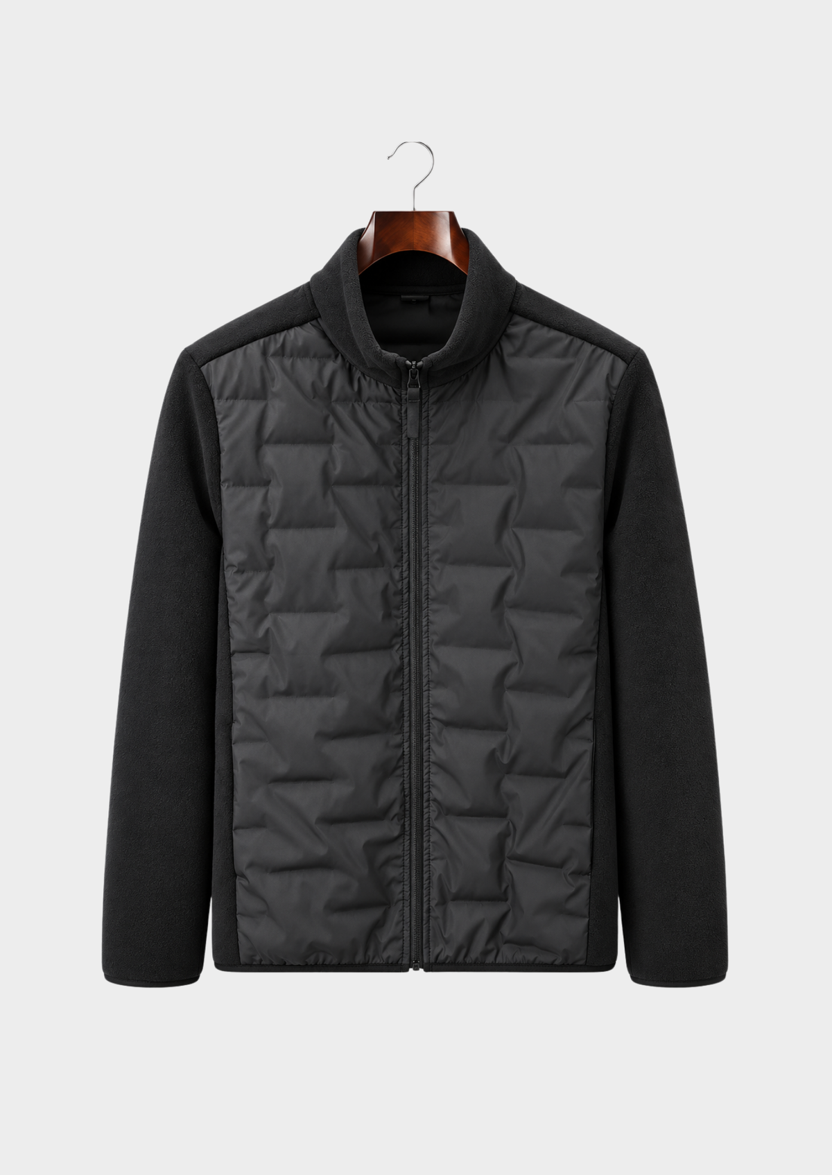 Men's Quilted Down-Blend Jacket with Fleece Lining
