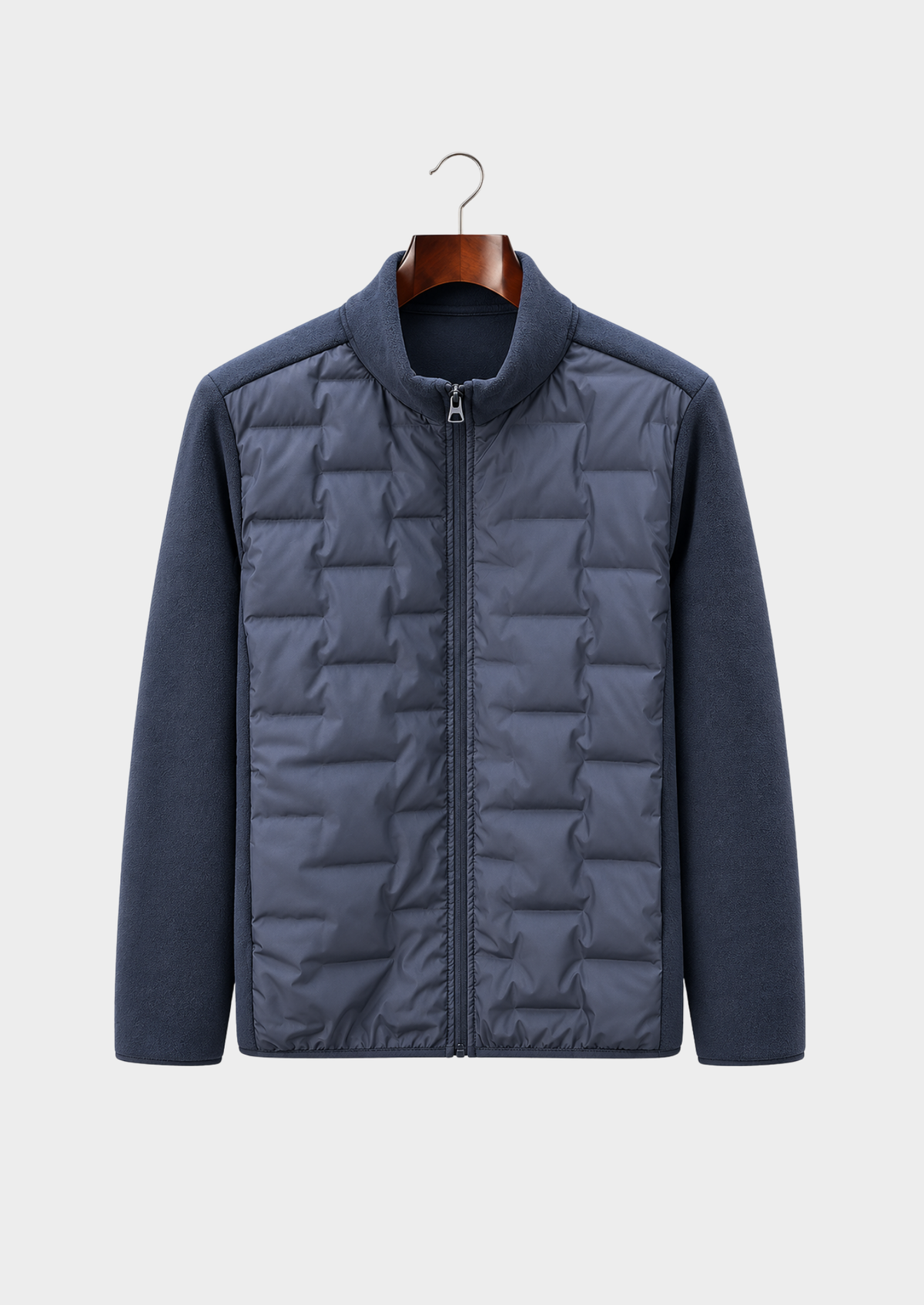 Men's Quilted Down-Blend Jacket with Fleece Lining