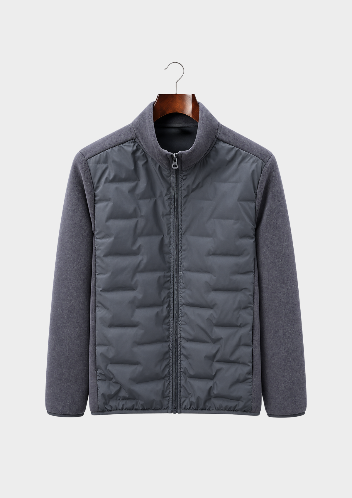 Men's Quilted Down-Blend Jacket with Fleece Lining