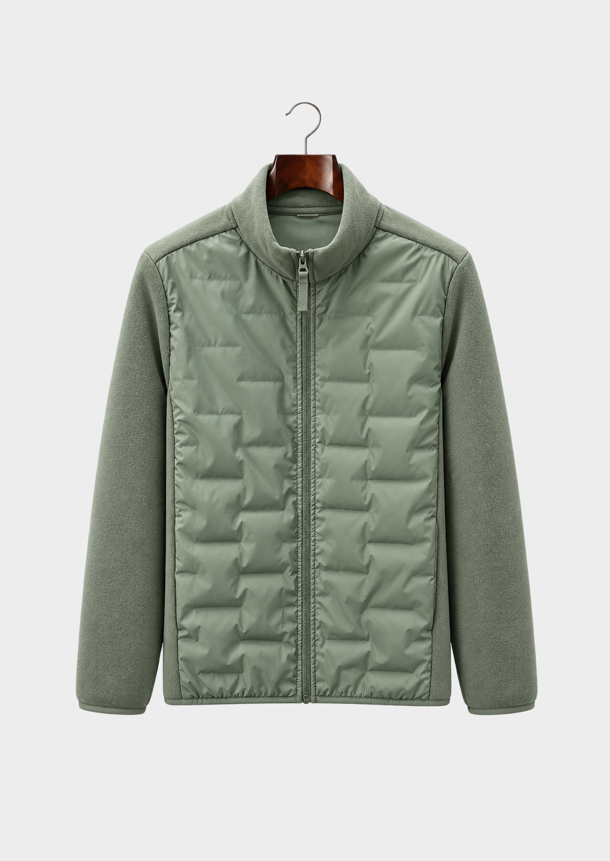 Men's Quilted Down-Blend Jacket with Fleece Lining