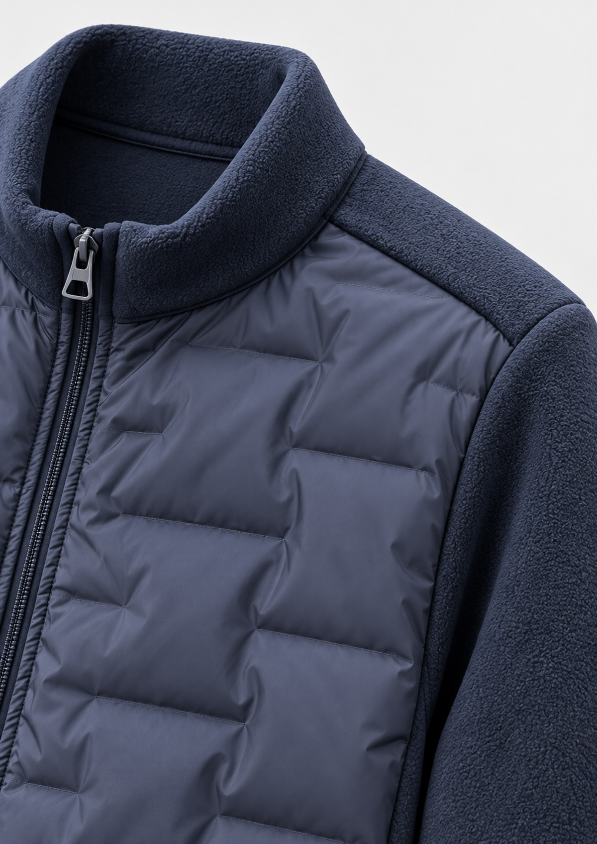 Men's Quilted Down-Blend Jacket with Fleece Lining