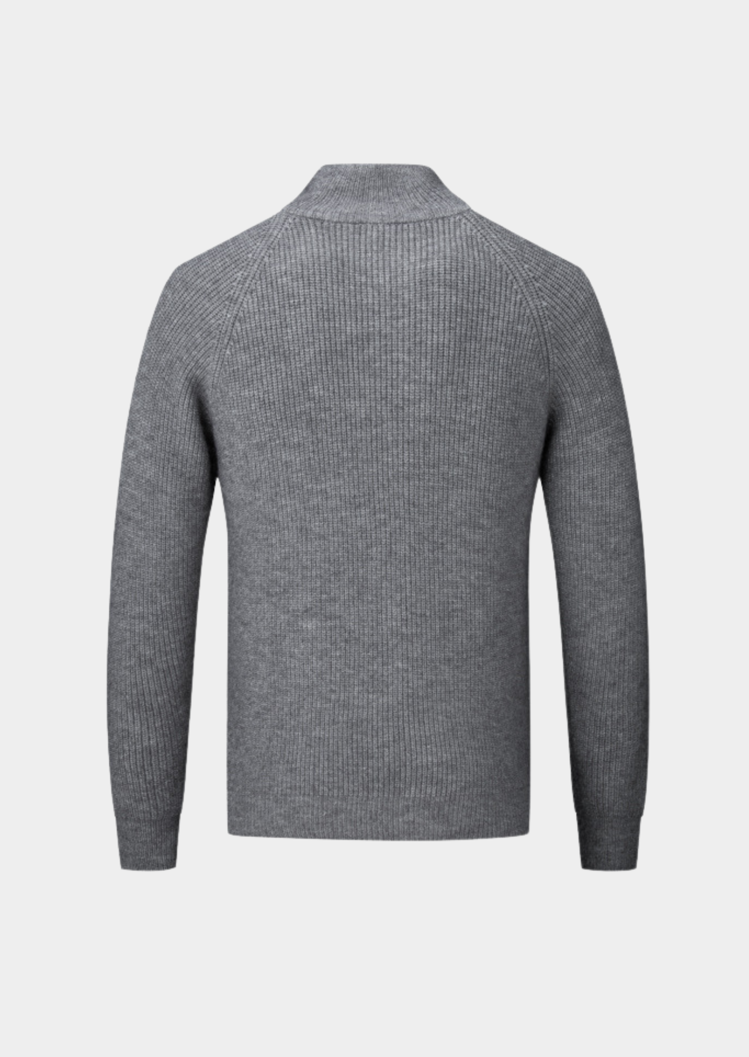 Men’s Ribbed Zip Front Cardigan with Stand Collar