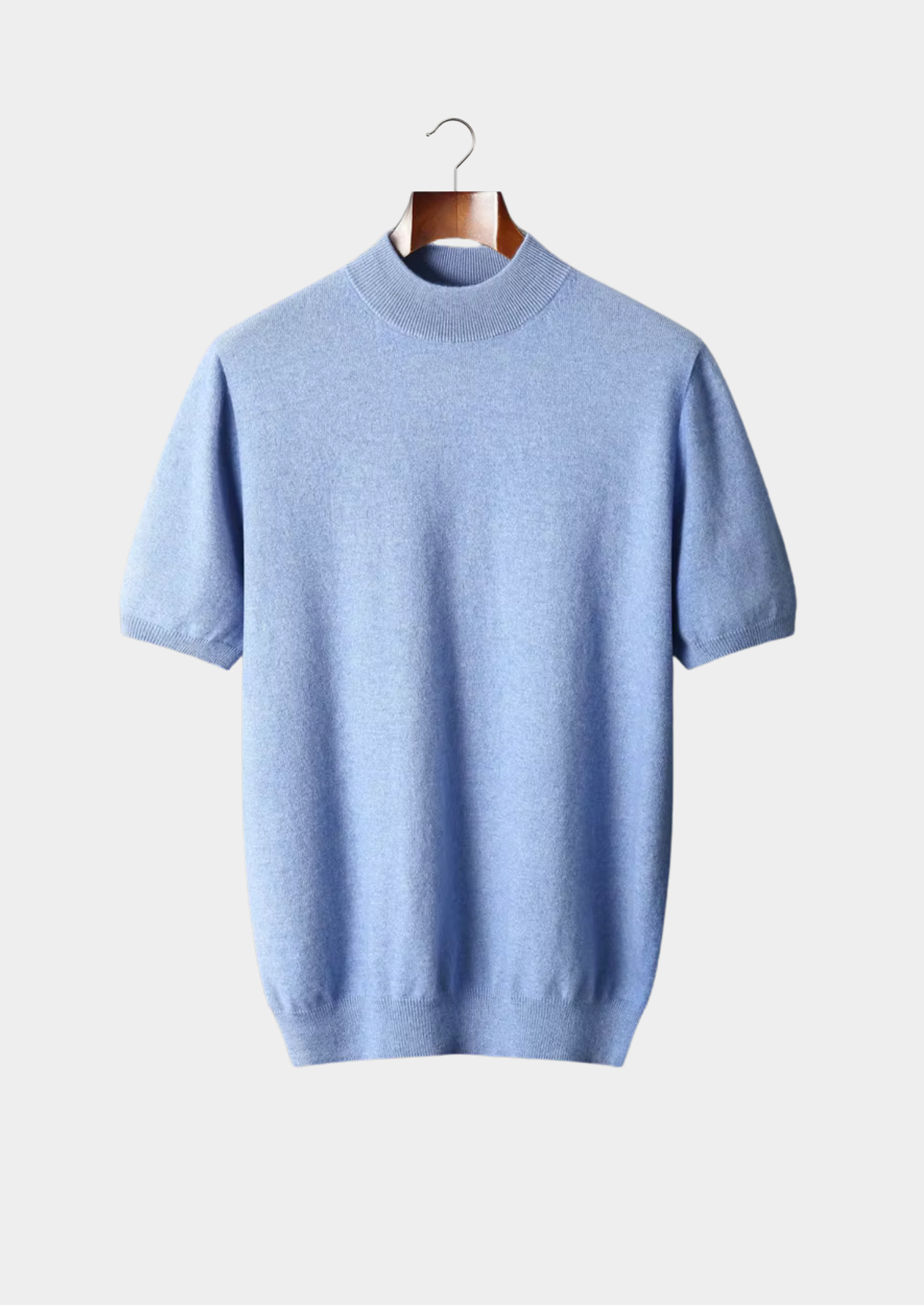 Men’s Short-Sleeve Knit Shirt with Mock Neck