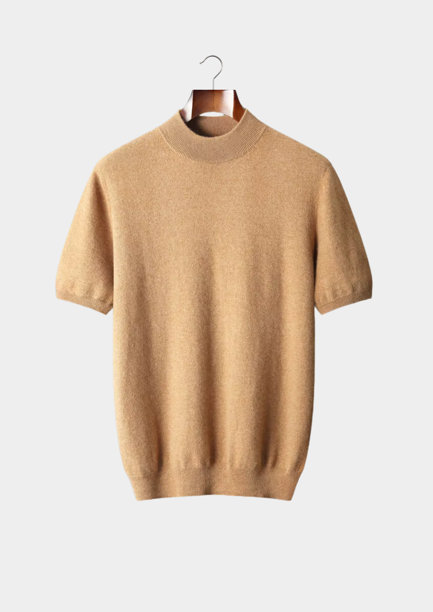 Men’s Short-Sleeve Knit Shirt with Mock Neck